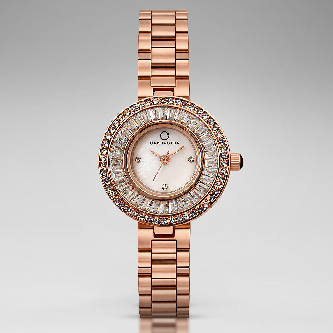 Carlington Diva Series Analog Women Wrist Watches with Stainless Steel Chain Strap | Premium Fashion Watches for Ladies | CT - 117