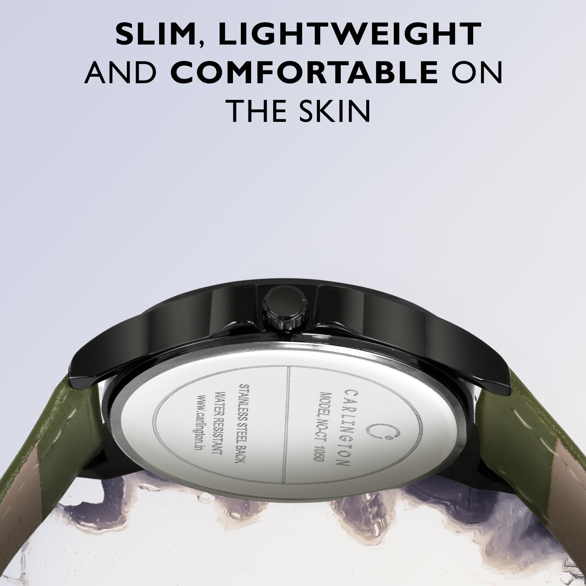 Carlington Elite Gents Water Resistant Genuine Leather Strap With Date Display