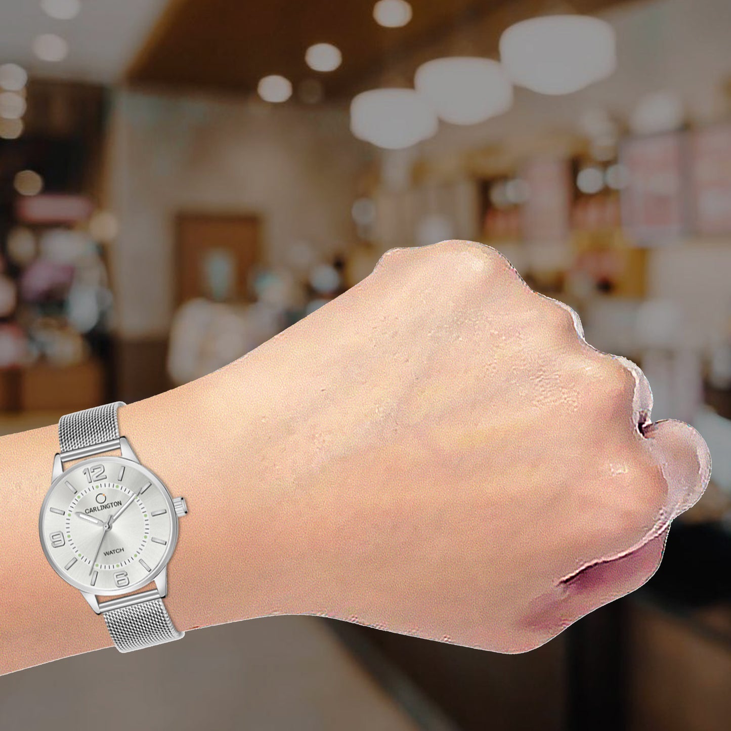 Carlington Elite Ladies Self Adjustable Mesh Strap Water Resistant Analog Watch - For Women CT2002