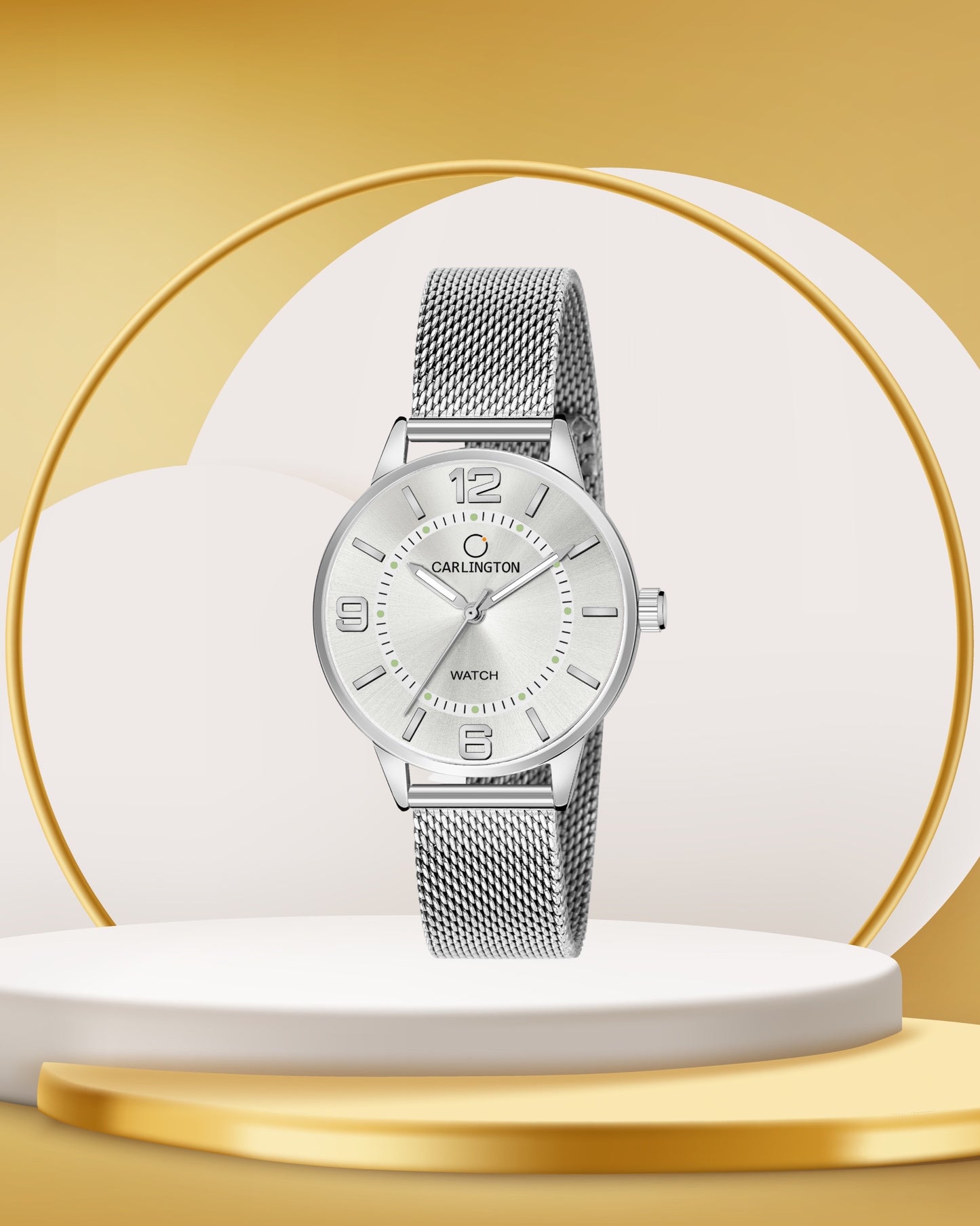 Carlington Elite Ladies Self Adjustable Mesh Strap Water Resistant Analog Watch - For Women CT2002