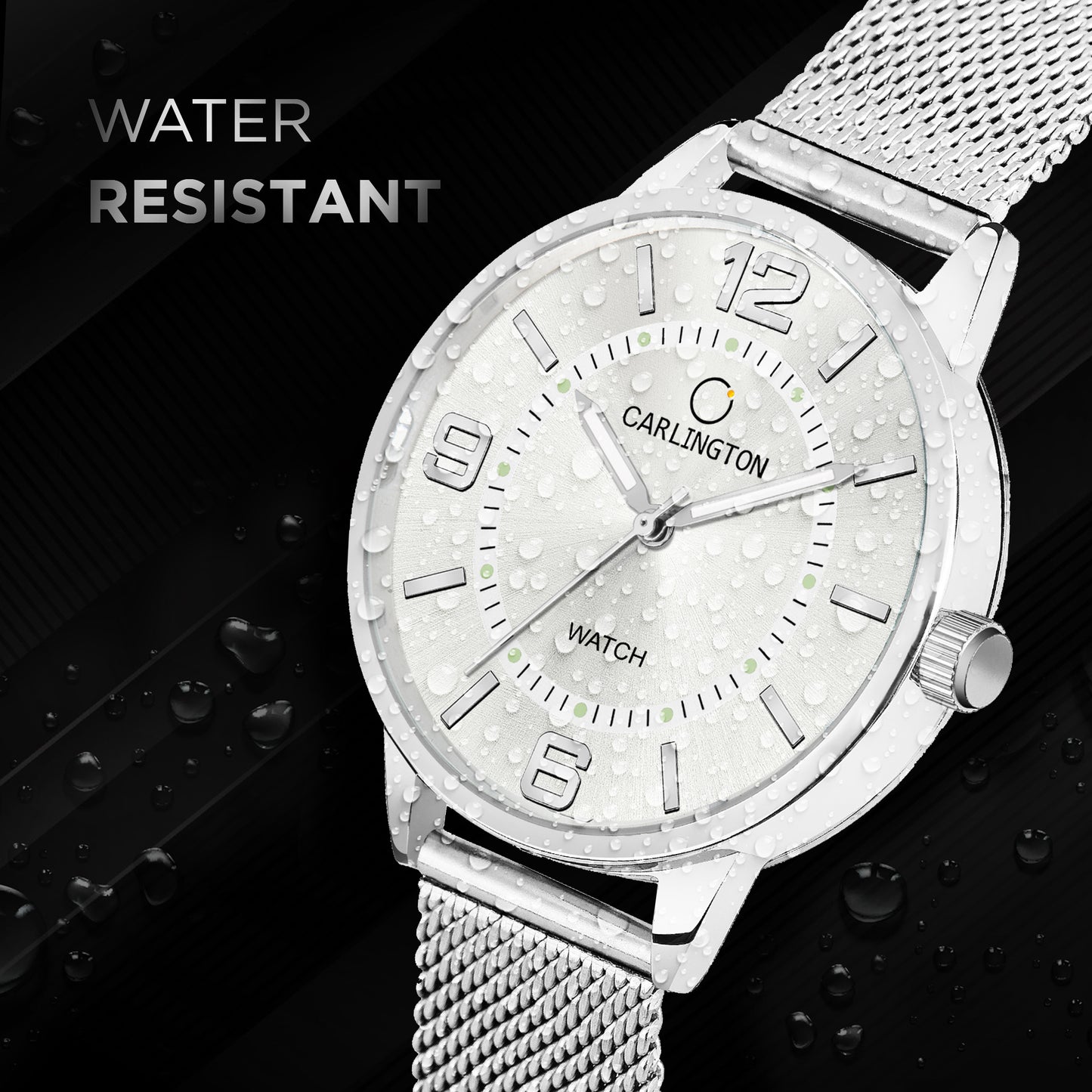 Carlington Elite Ladies Self Adjustable Mesh Strap Water Resistant Analog Watch - For Women CT2002