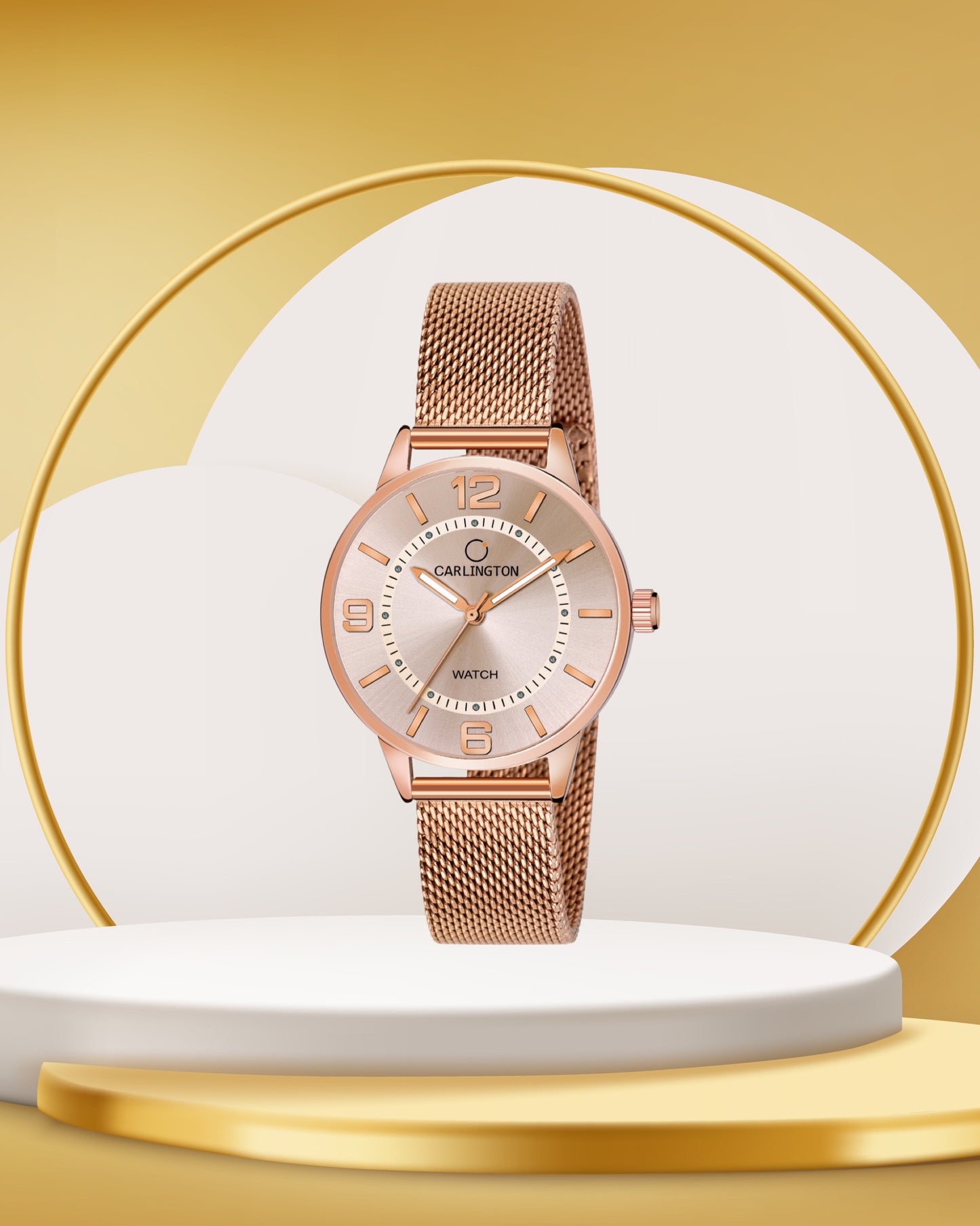 Carlington Elite Ladies Self Adjustable Mesh Strap Water Resistant Analog Watch - For Women CT2002