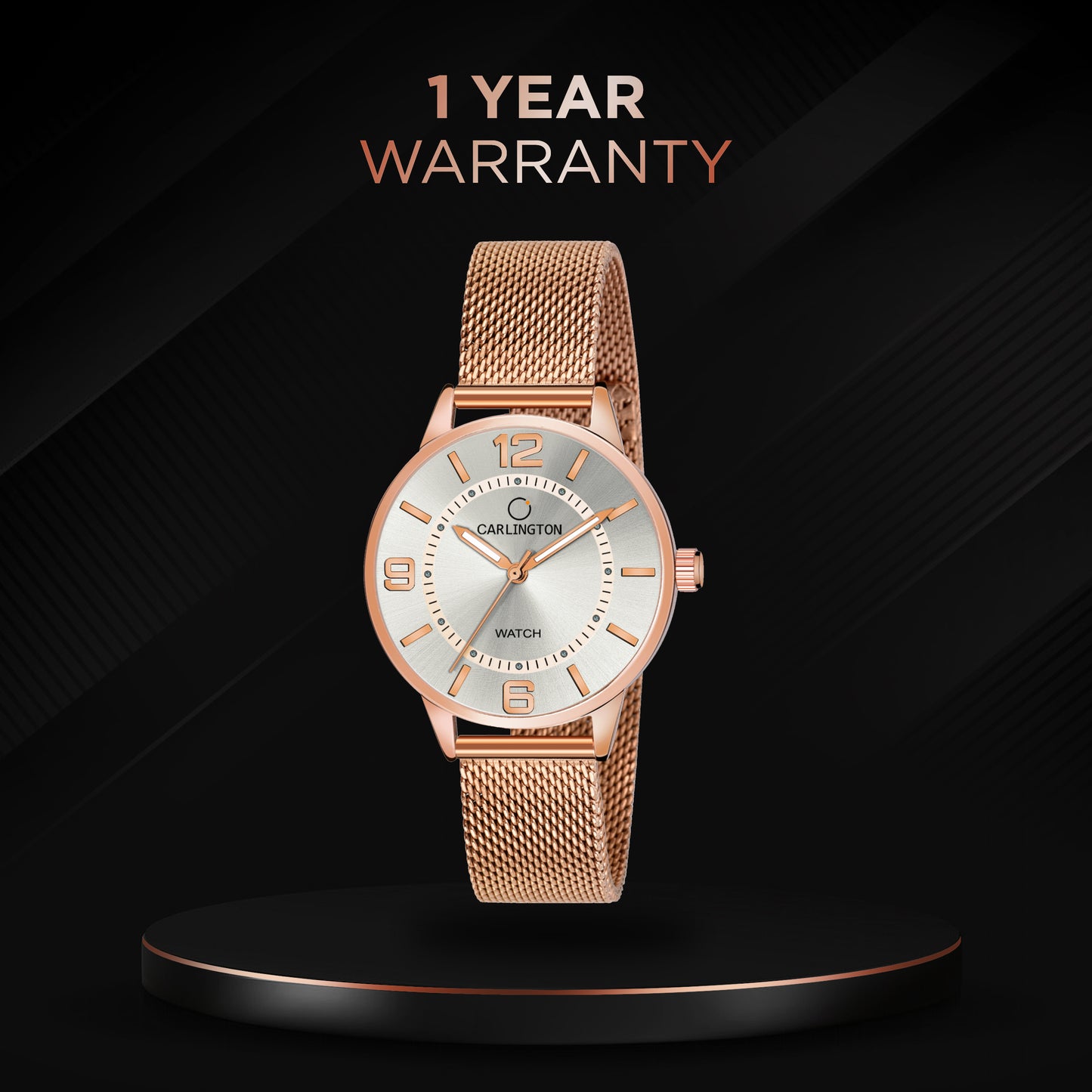 Carlington Elite Ladies Self Adjustable Mesh Strap Water Resistant Analog Watch - For Women CT2002