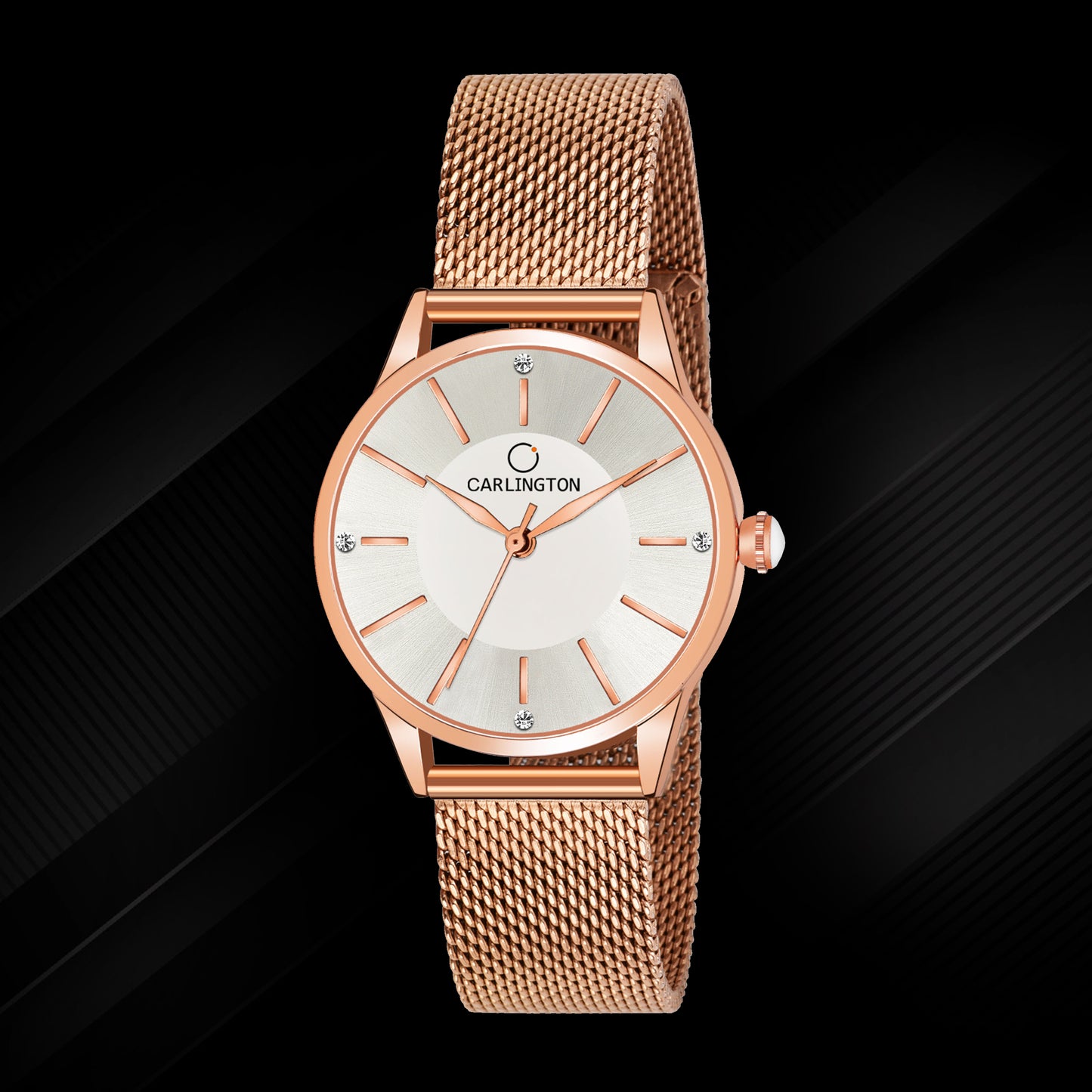 Carlington Elite Ladies Self Adjustable Mesh Strap Water Resistant Analog Watch - For Women CT2004