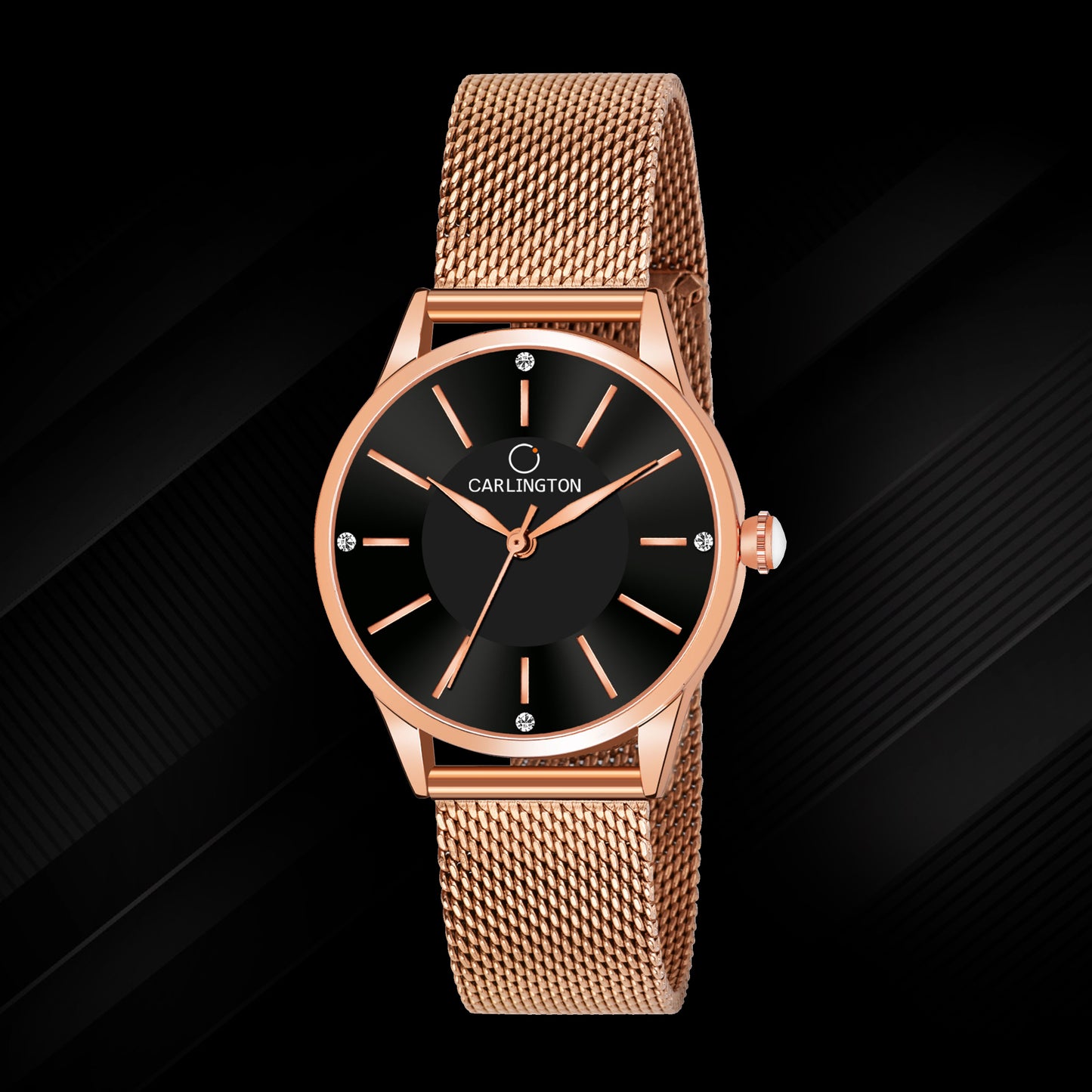 Carlington Elite Ladies Self Adjustable Mesh Strap Water Resistant Analog Watch - For Women CT2004