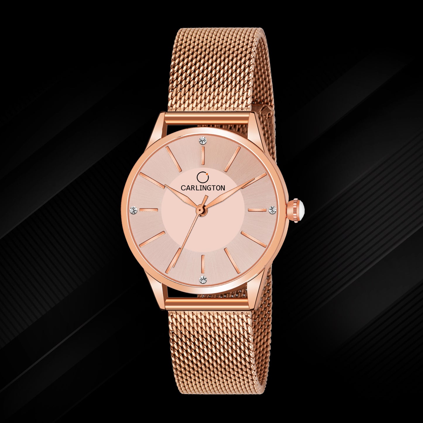 Carlington Elite Ladies Self Adjustable Mesh Strap Water Resistant Analog Watch - For Women CT2004
