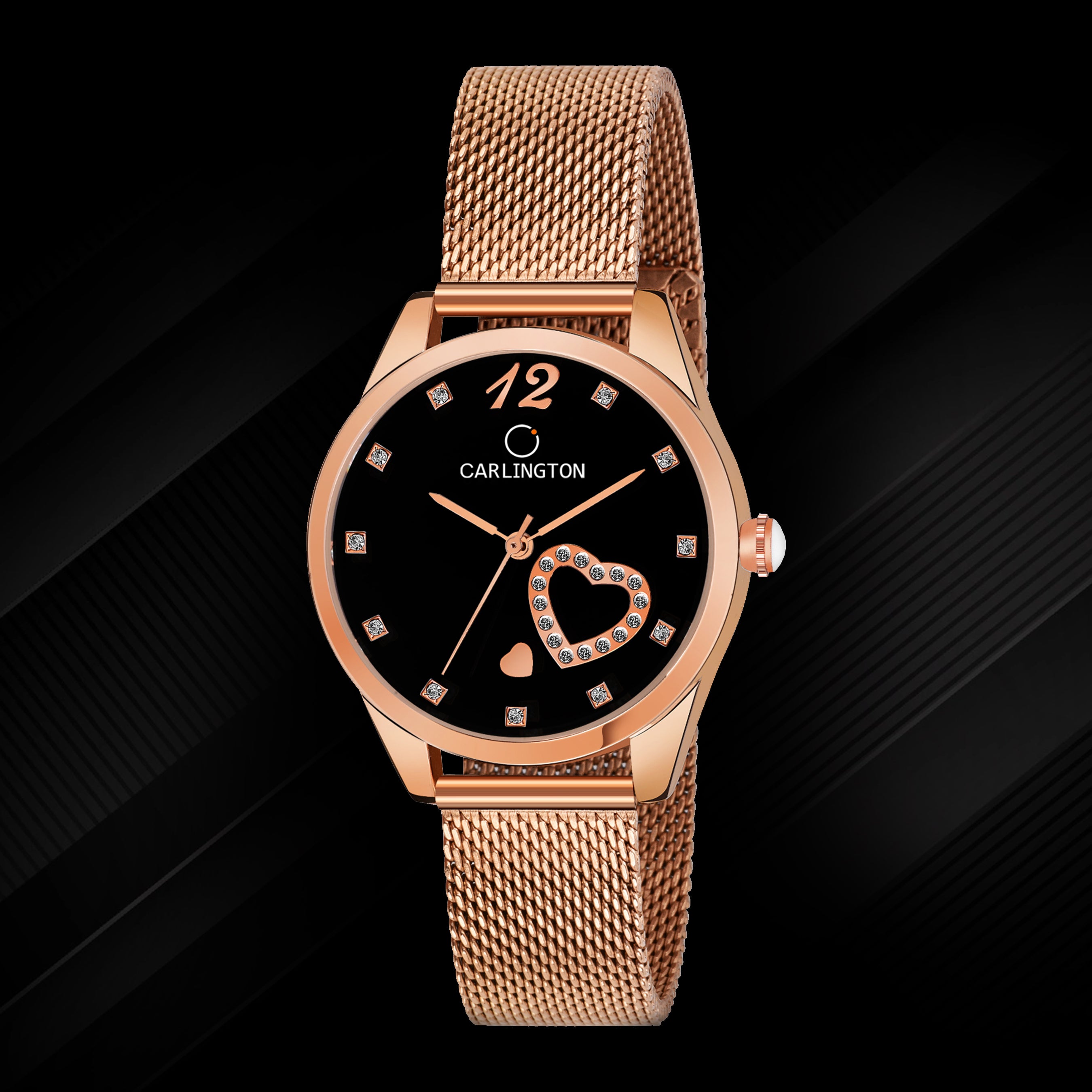 Carlington Elite Ladies Self Adjustable Mesh Strap Water Resistant Analog Watch - For Women CT2006