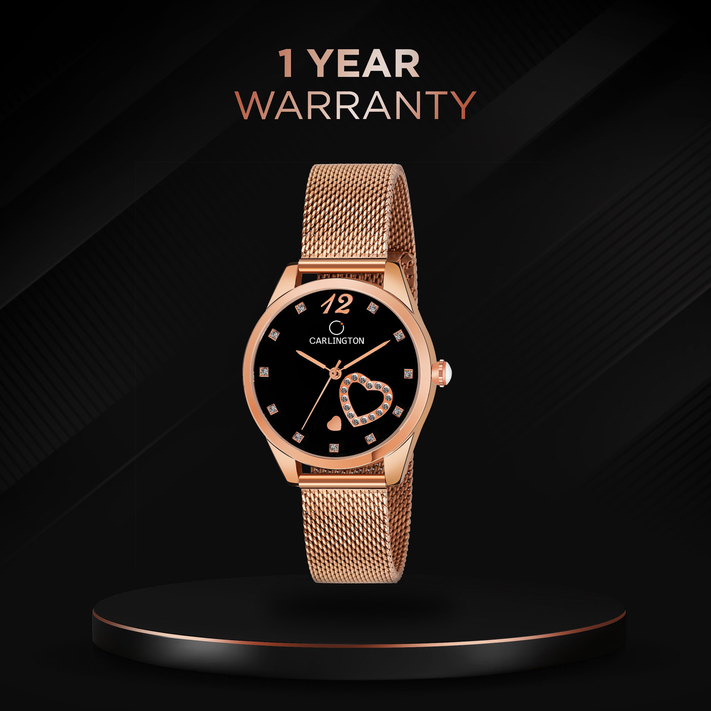 Carlington Elite Ladies Self Adjustable Mesh Strap Water Resistant Analog Watch - For Women CT2006