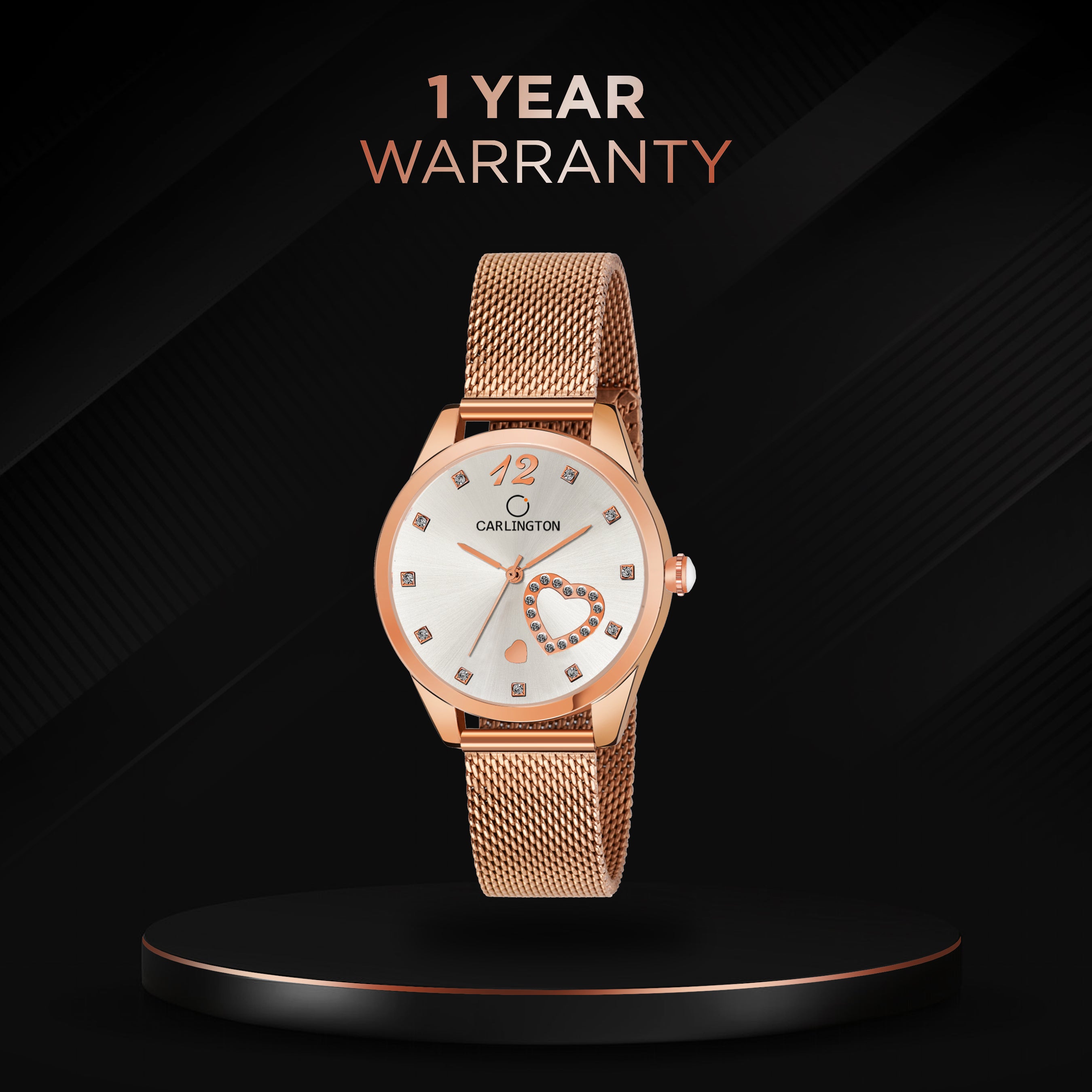 Carlington Elite Ladies Self Adjustable Mesh Strap Water Resistant Analog Watch - For Women CT2006