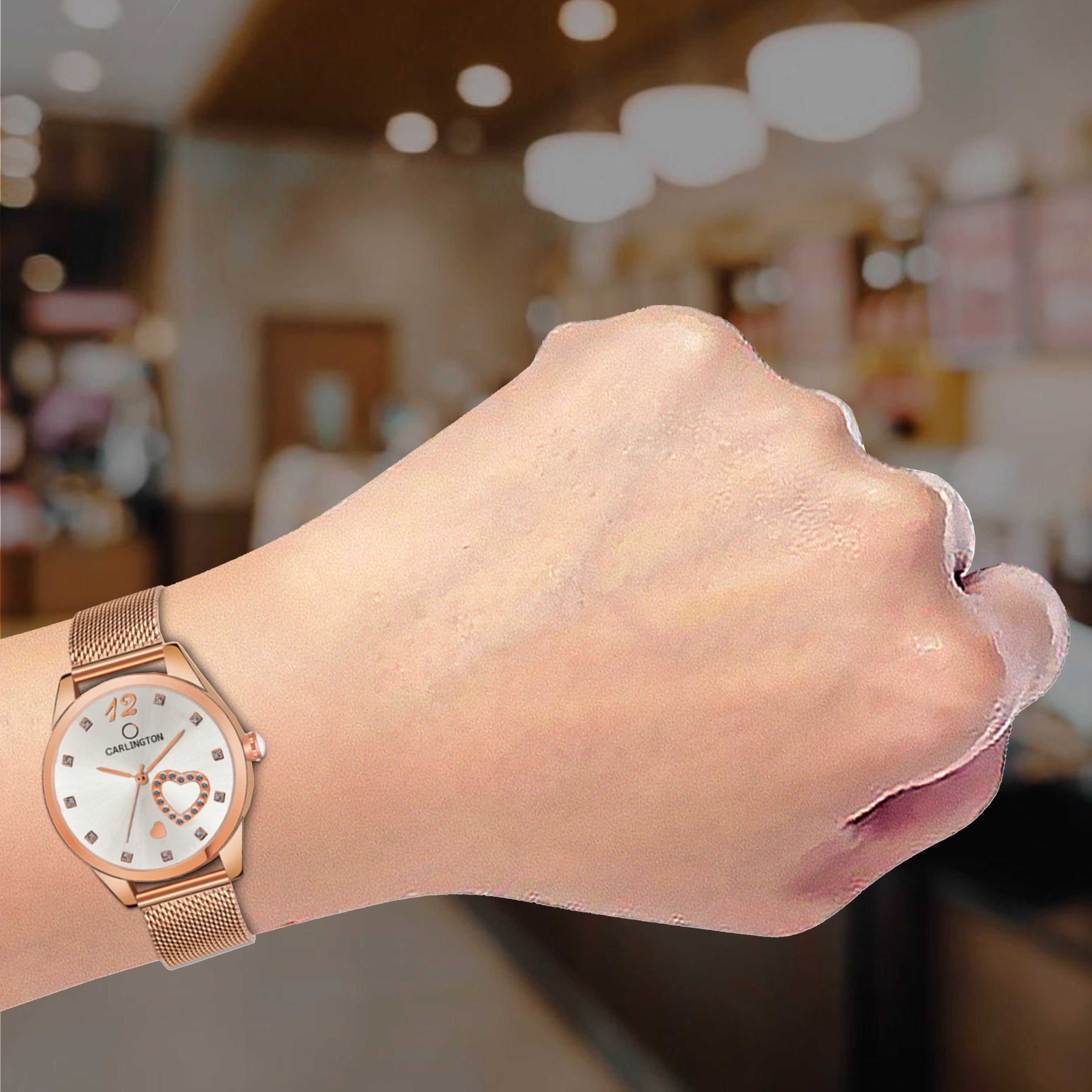 Carlington Elite Ladies Self Adjustable Mesh Strap Water Resistant Analog Watch - For Women CT2006