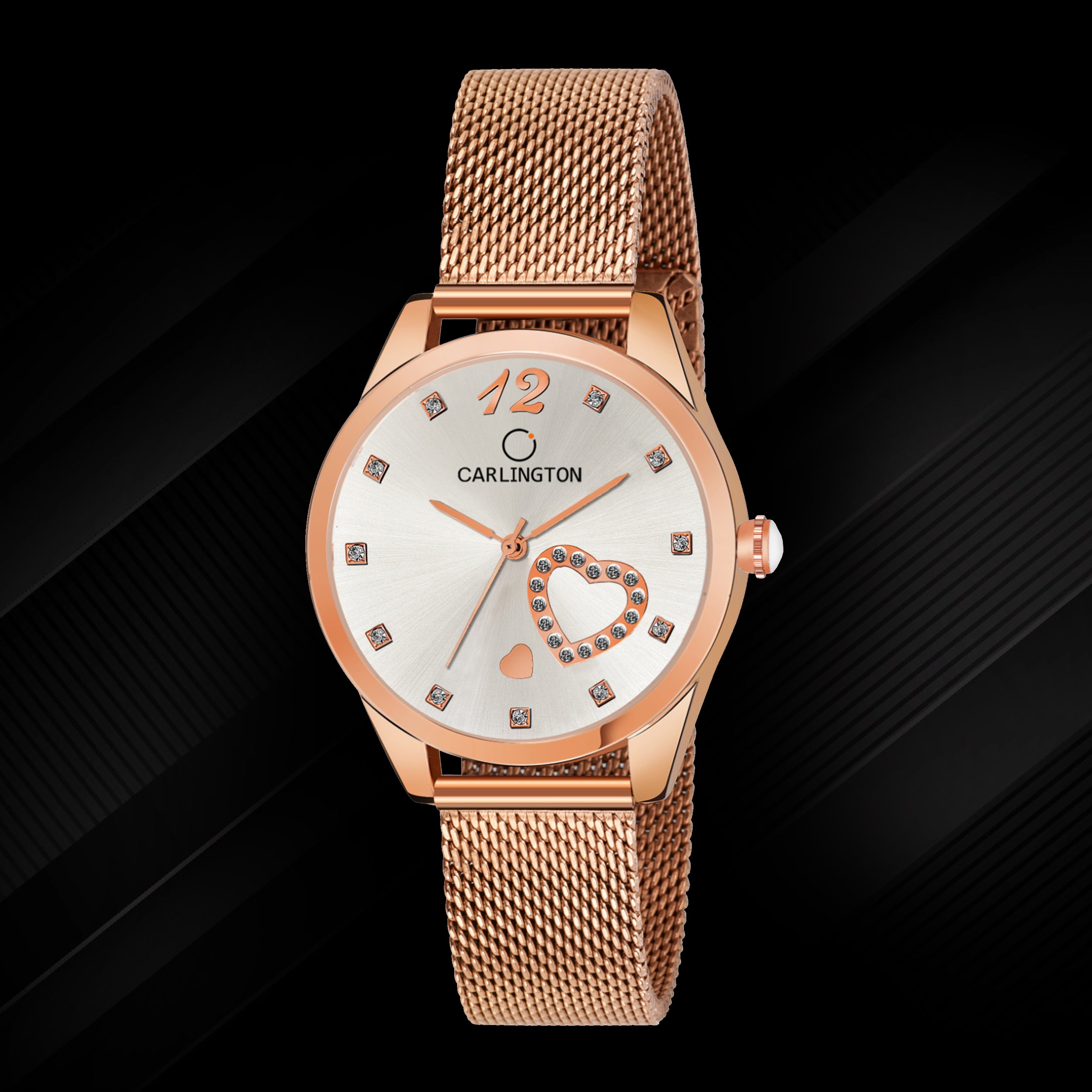 Carlington Elite Ladies Self Adjustable Mesh Strap Water Resistant Analog Watch - For Women CT2006
