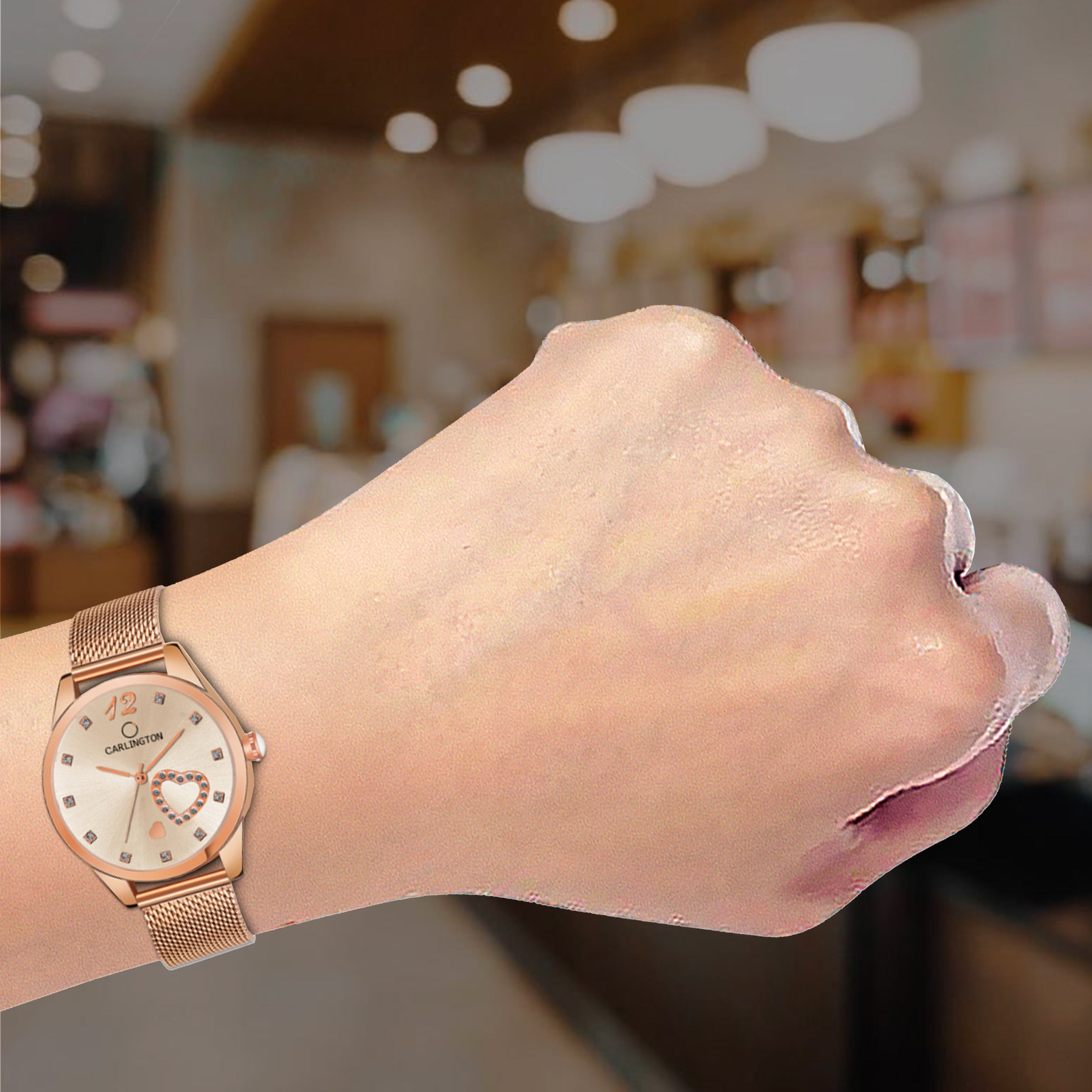 Carlington Elite Ladies Self Adjustable Mesh Strap Water Resistant Analog Watch - For Women CT2006