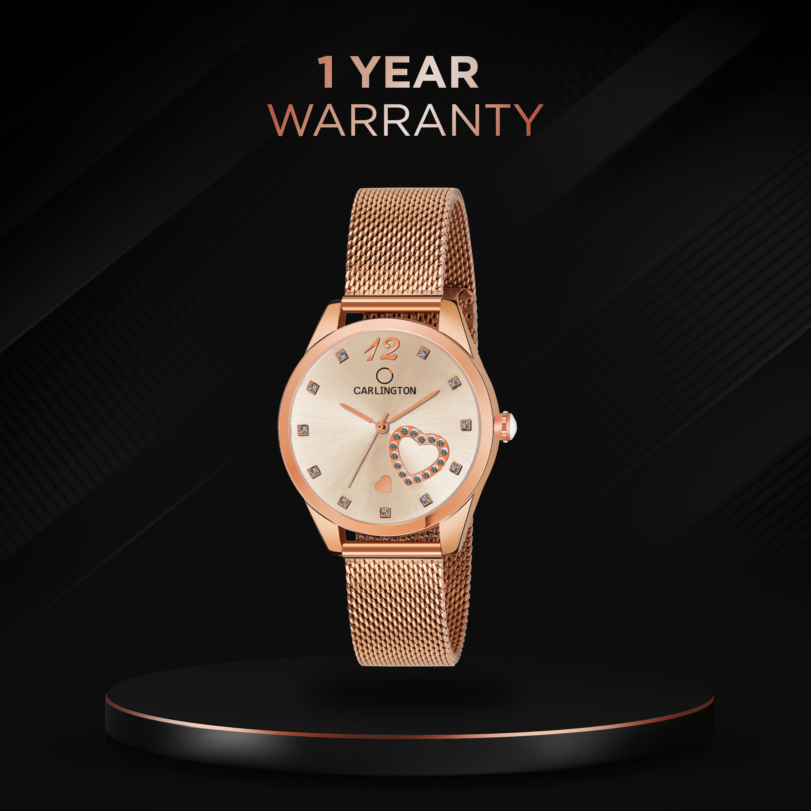 Carlington Elite Ladies Self Adjustable Mesh Strap Water Resistant Analog Watch - For Women CT2006