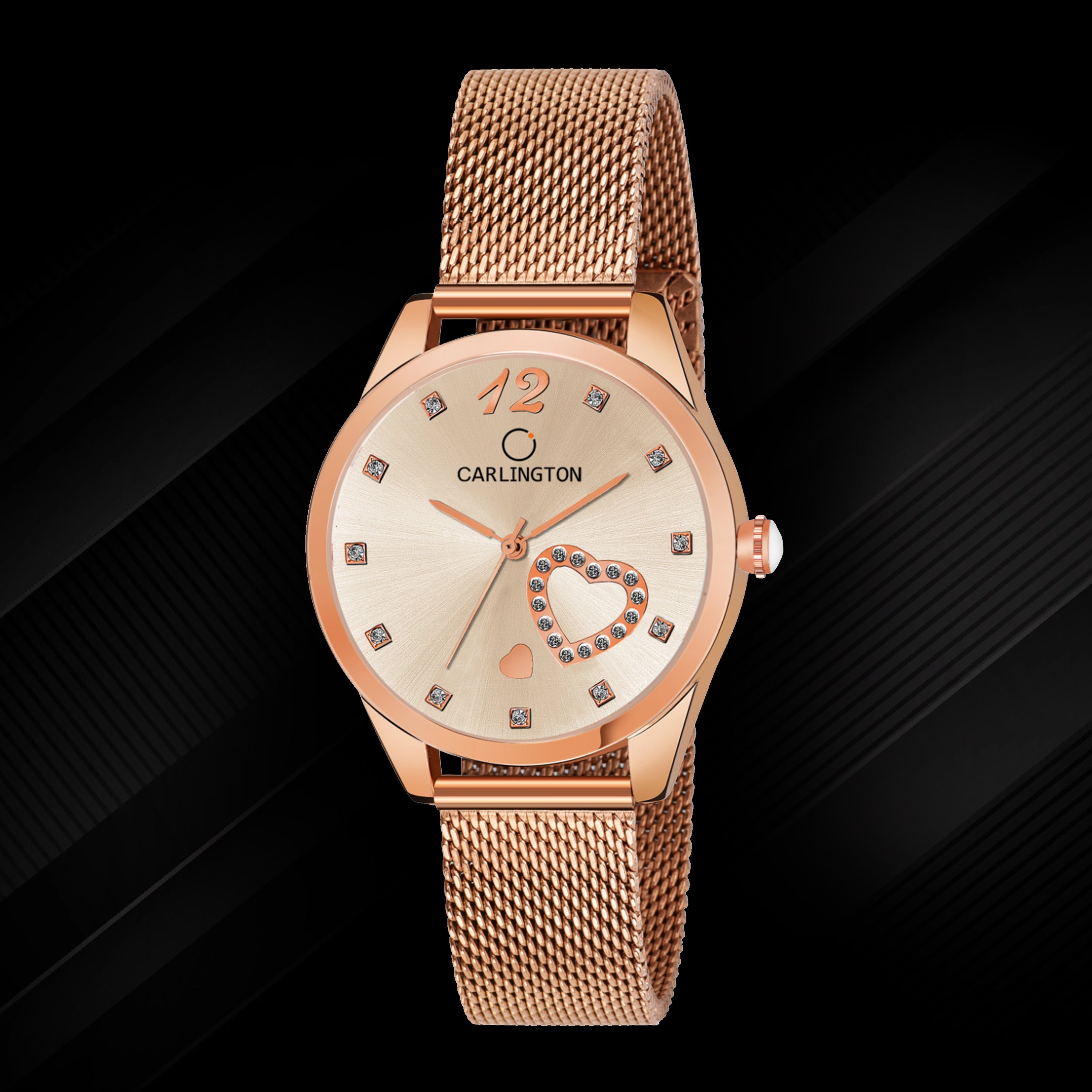 Carlington Elite Ladies Self Adjustable Mesh Strap Water Resistant Analog Watch - For Women CT2006