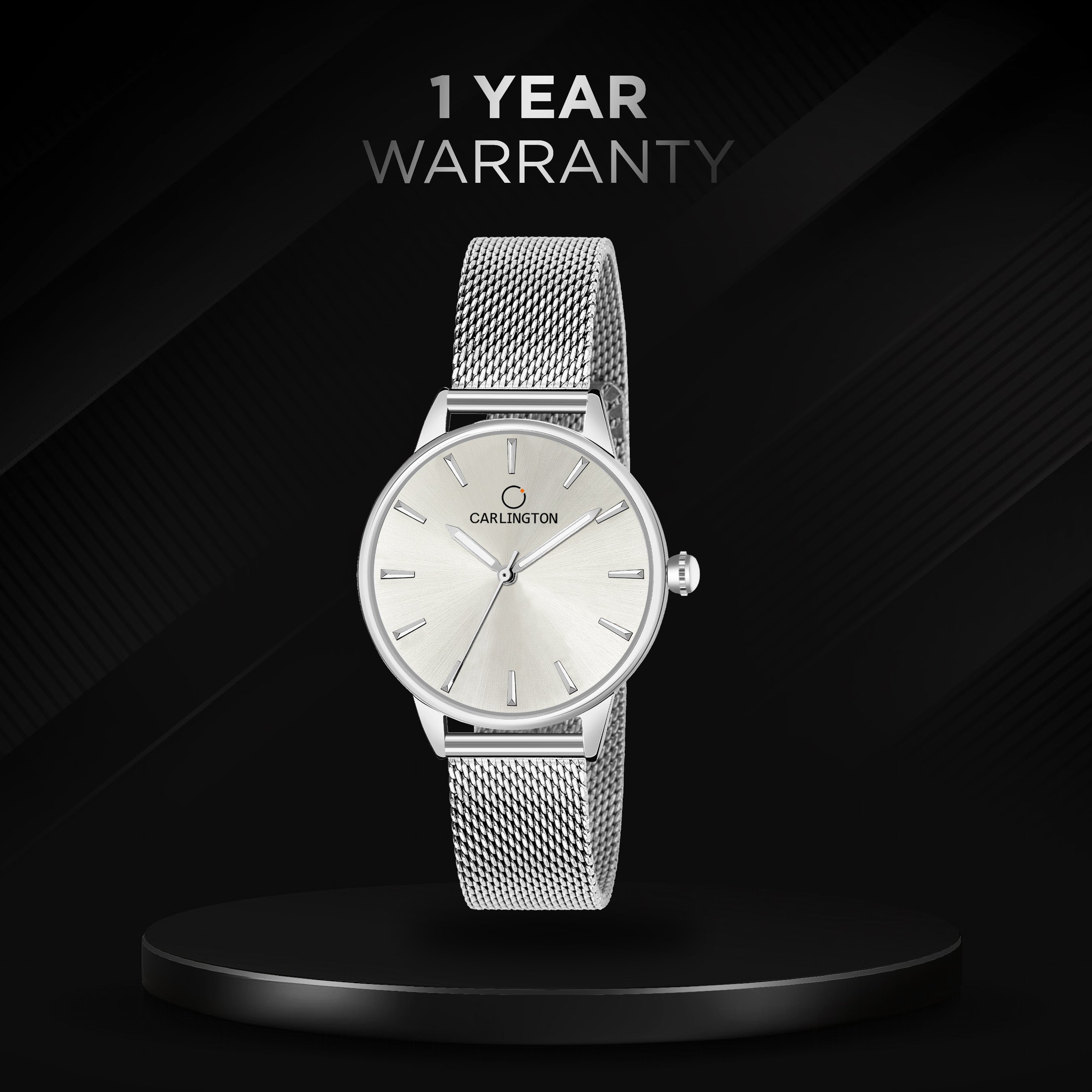 Carlington Elite Ladies Self Adjustable Mesh Strap Water Resistant Analog Watch - For Women CT2007