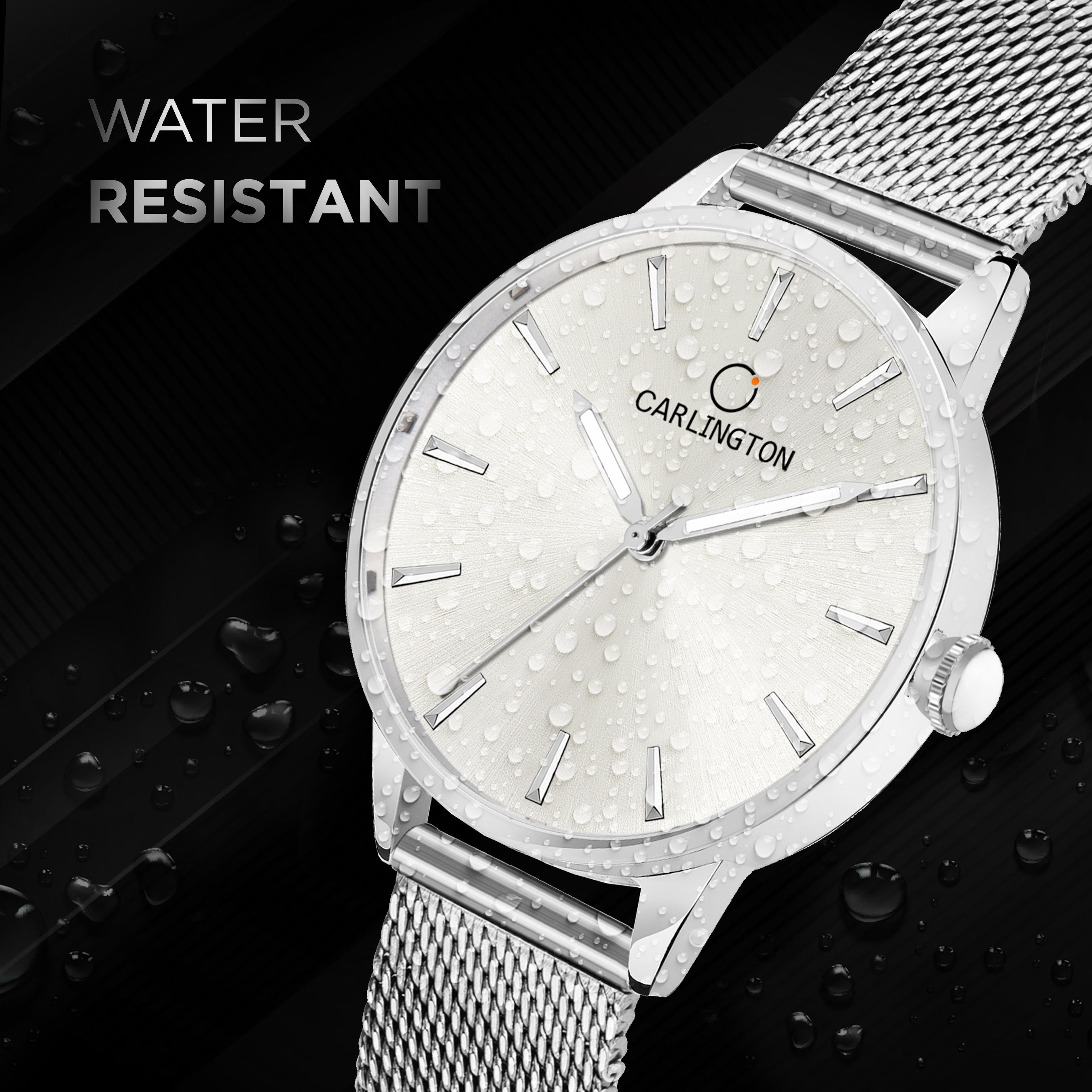 Carlington Elite Ladies Self Adjustable Mesh Strap Water Resistant Analog Watch - For Women CT2007