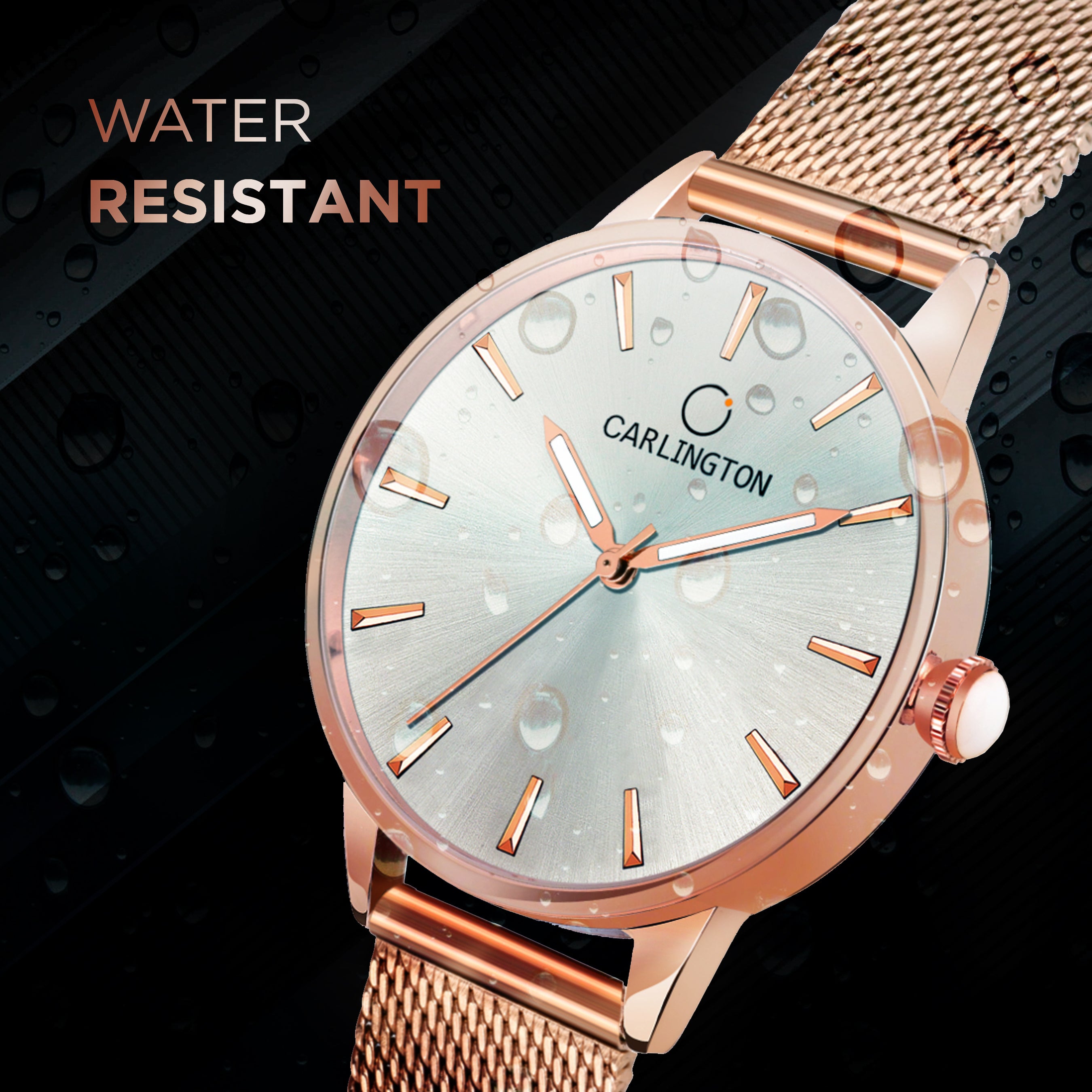 Carlington Elite Ladies Self Adjustable Mesh Strap Water Resistant Analog Watch - For Women CT2007