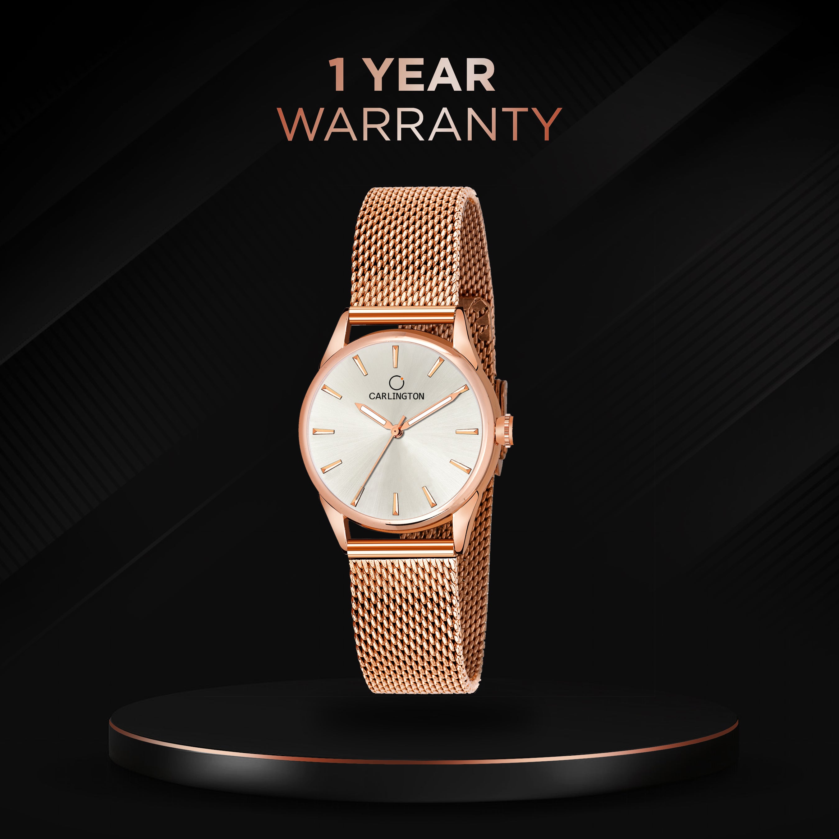 Carlington Elite Ladies Self Adjustable Mesh Strap Water Resistant Analog Watch - For Women CT2007