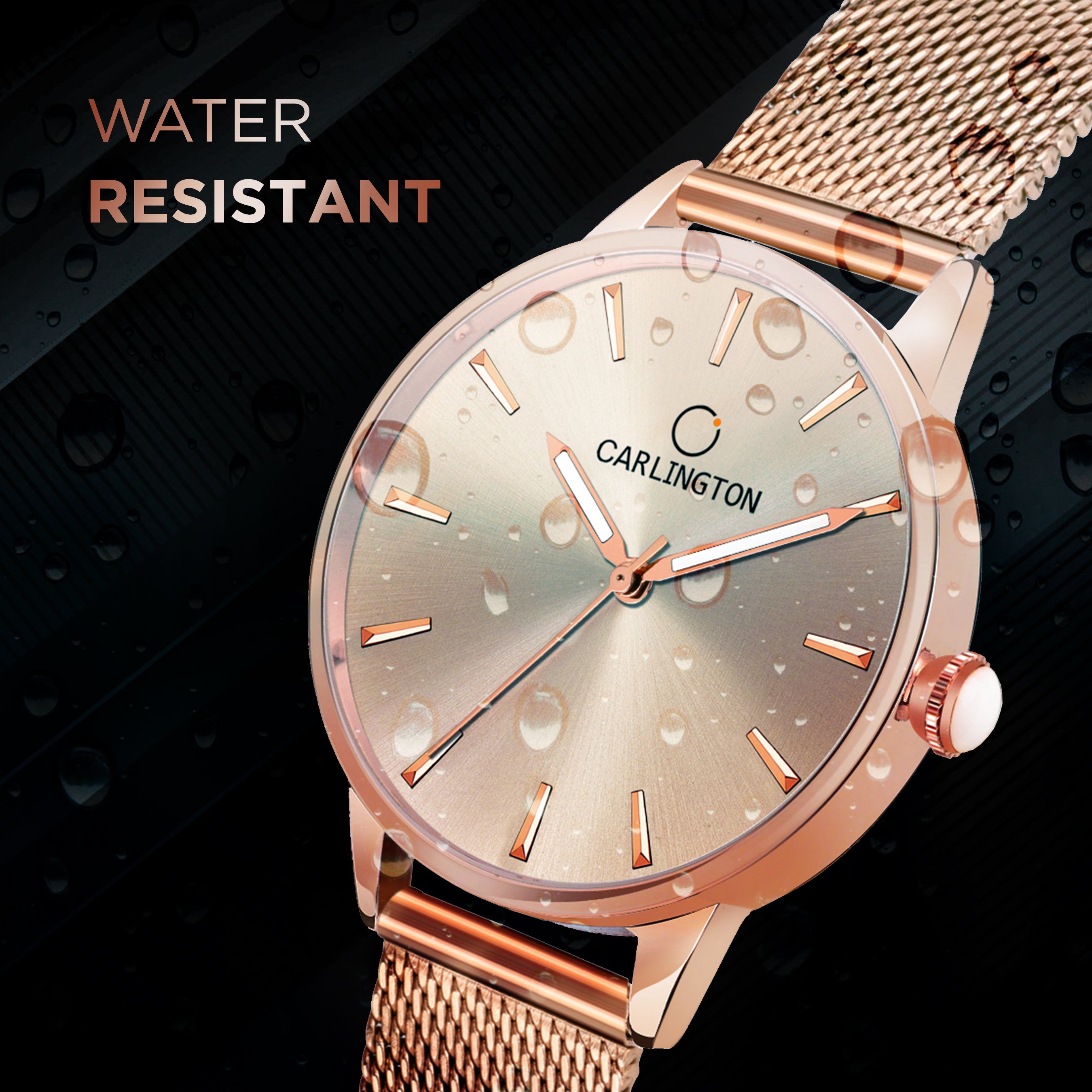 Carlington Elite Ladies Self Adjustable Mesh Strap Water Resistant Analog Watch - For Women CT2007