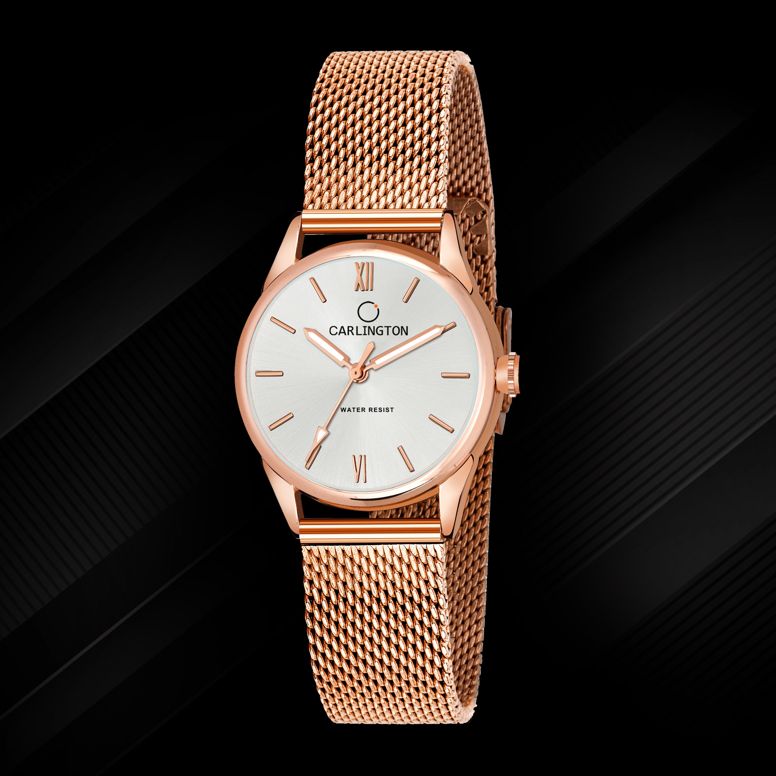 Carlington Elite Ladies Self Adjustable Mesh Strap Water Resistant Analog Watch - For Women CT2008