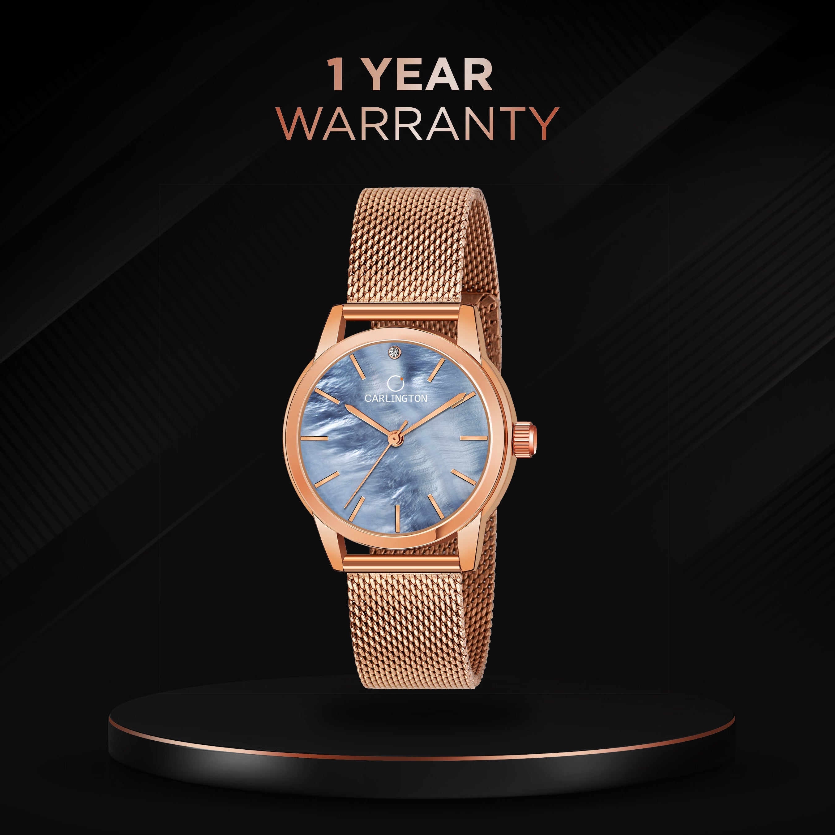 Carlington elite analog ladies watch CT 2010 roseblue