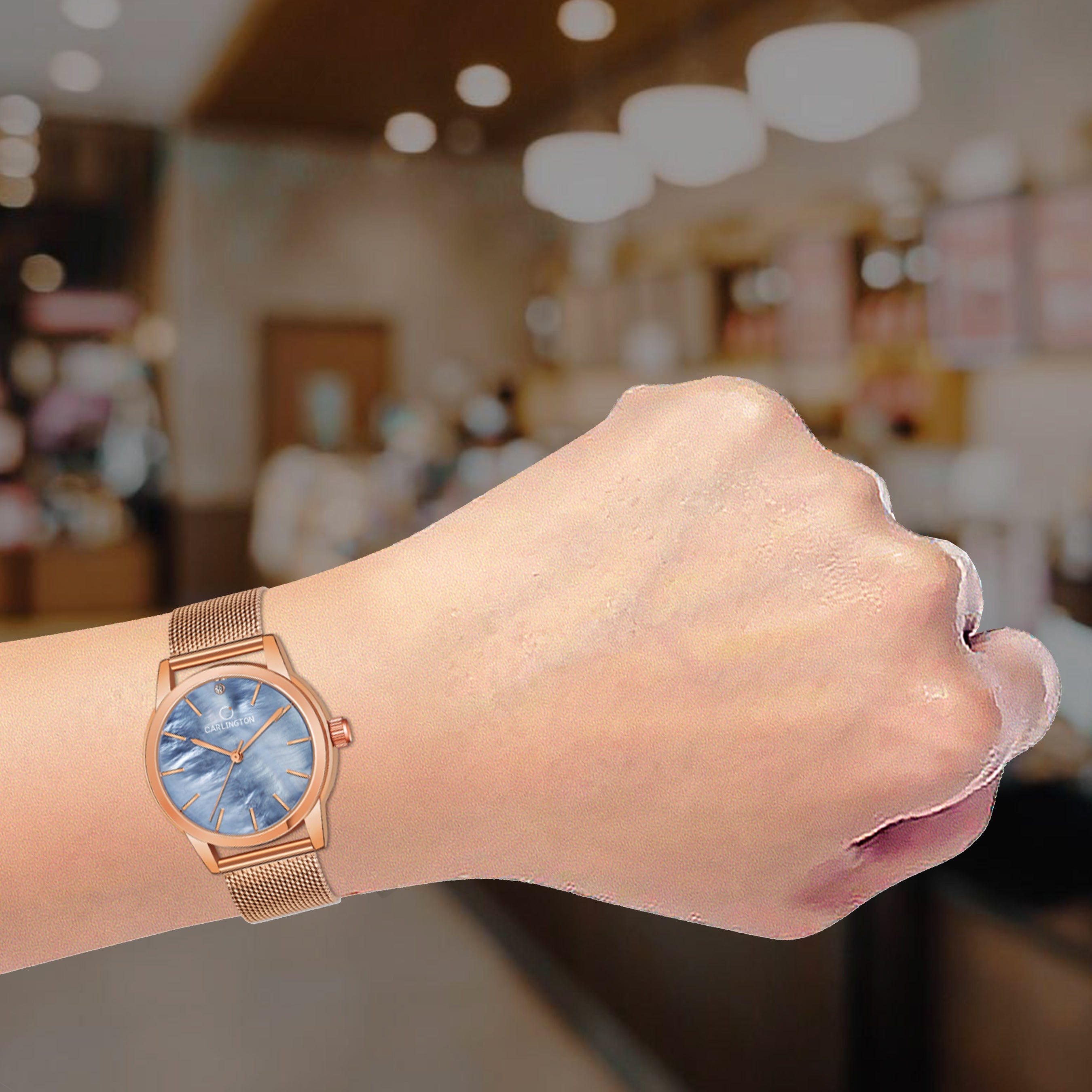 Carlington elite analog ladies watch CT 2010 roseblue