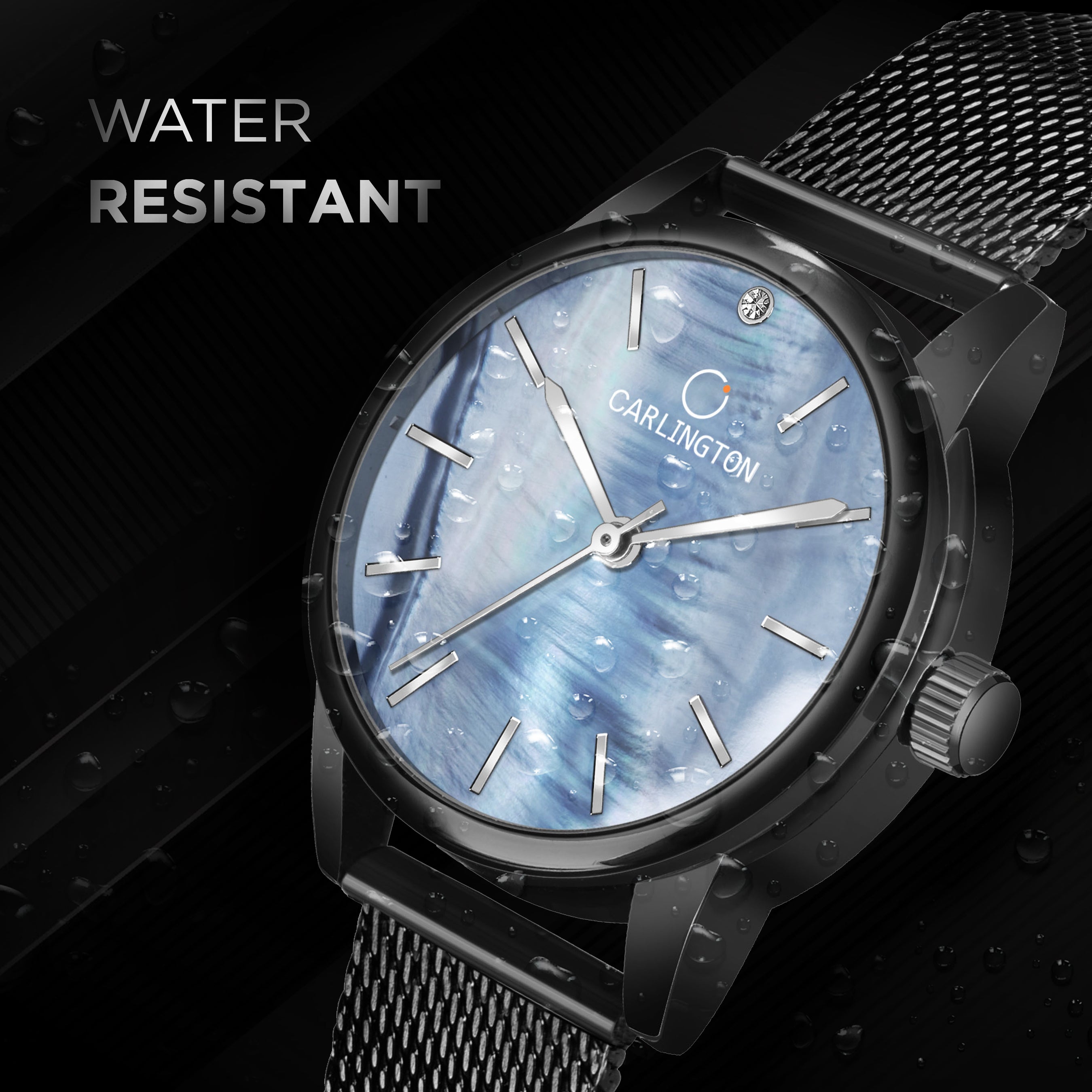 Carlington elite analog ladies watch CT 2010 black