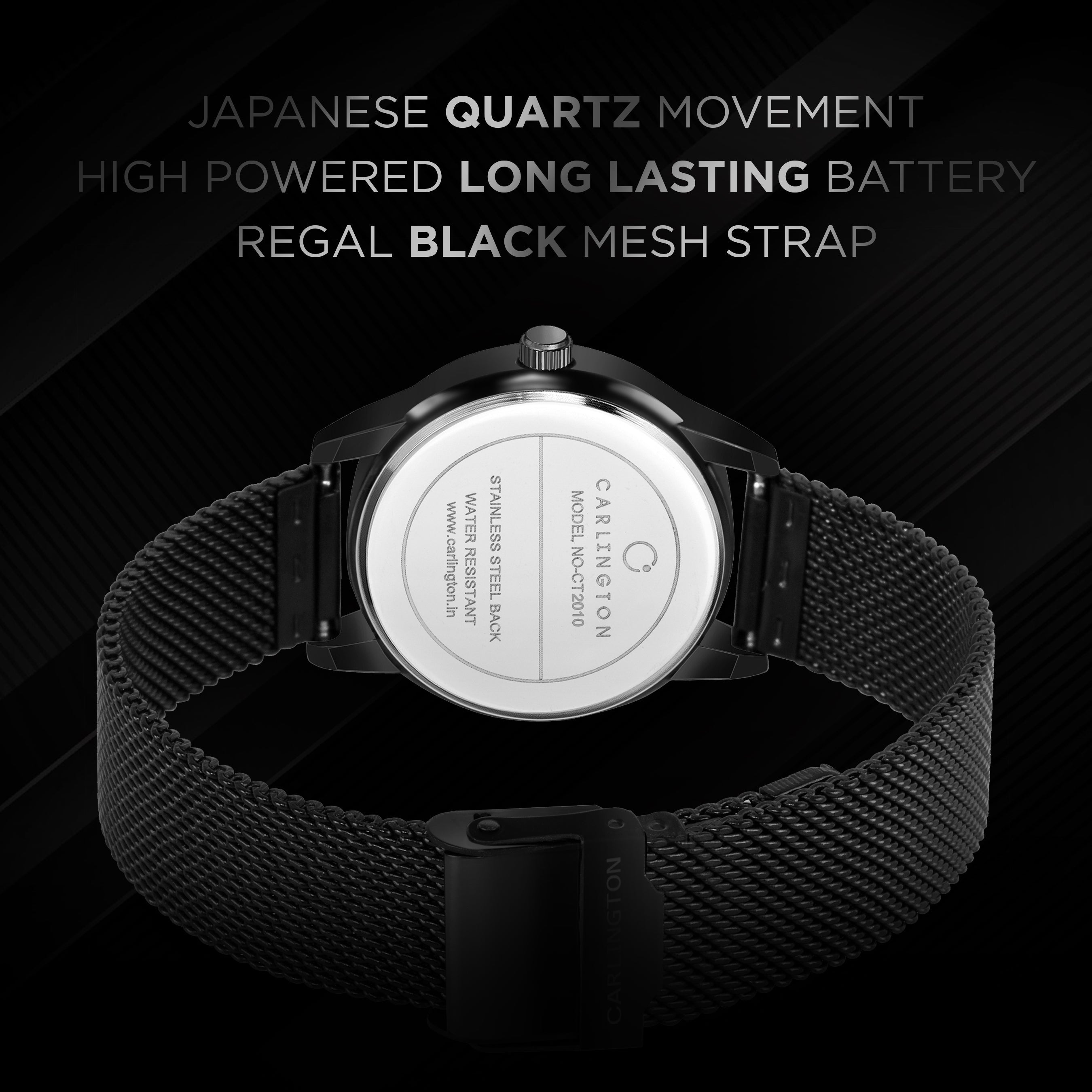 Carlington elite analog ladies watch CT 2010 black