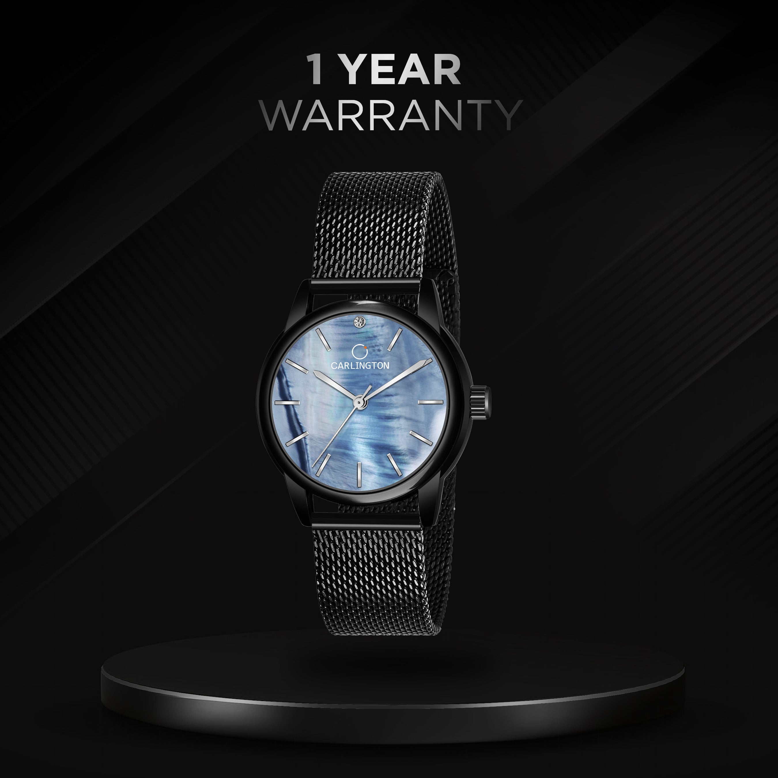 Carlington elite analog ladies watch CT 2010 black