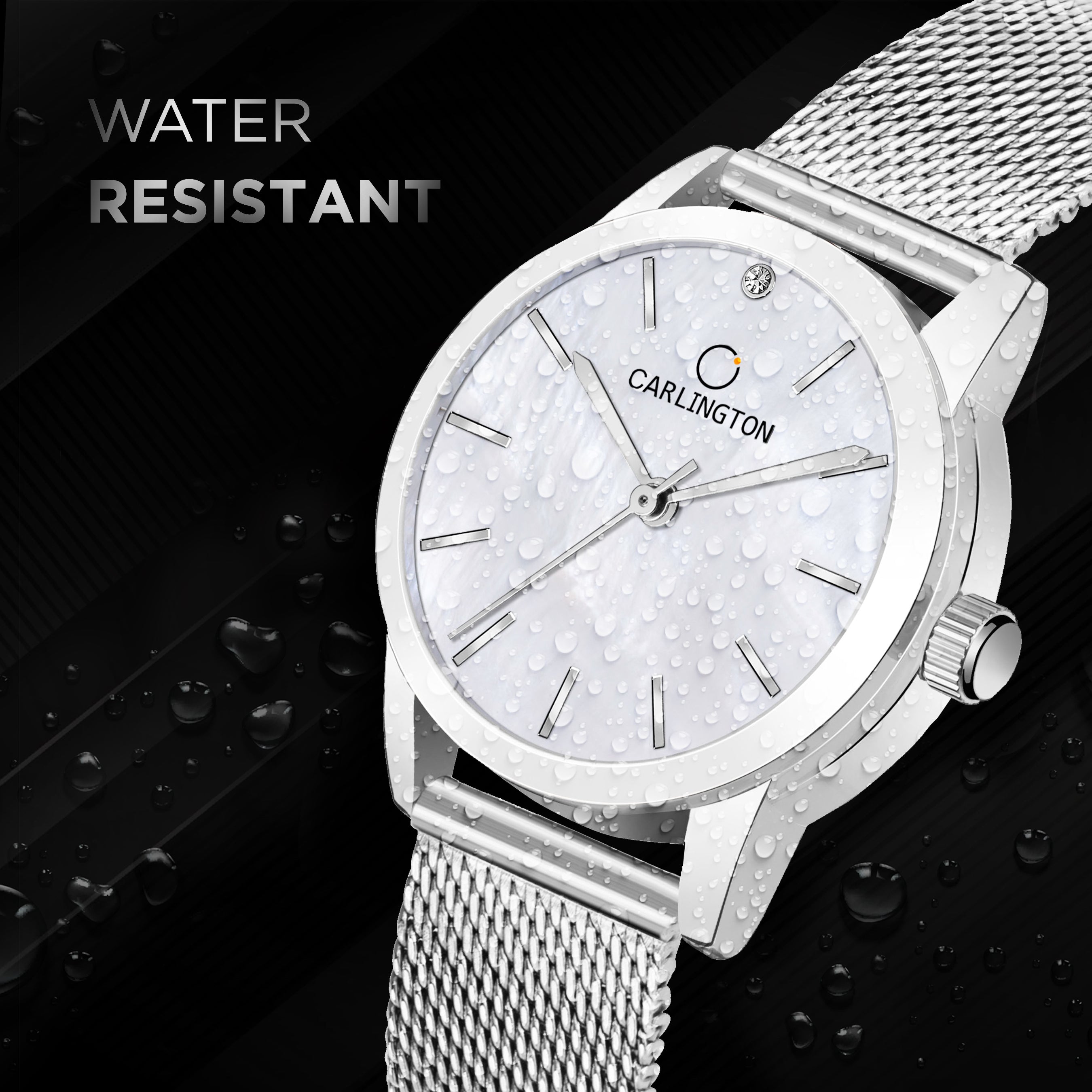 Carlington elite analog ladies watch CT 2010 silver