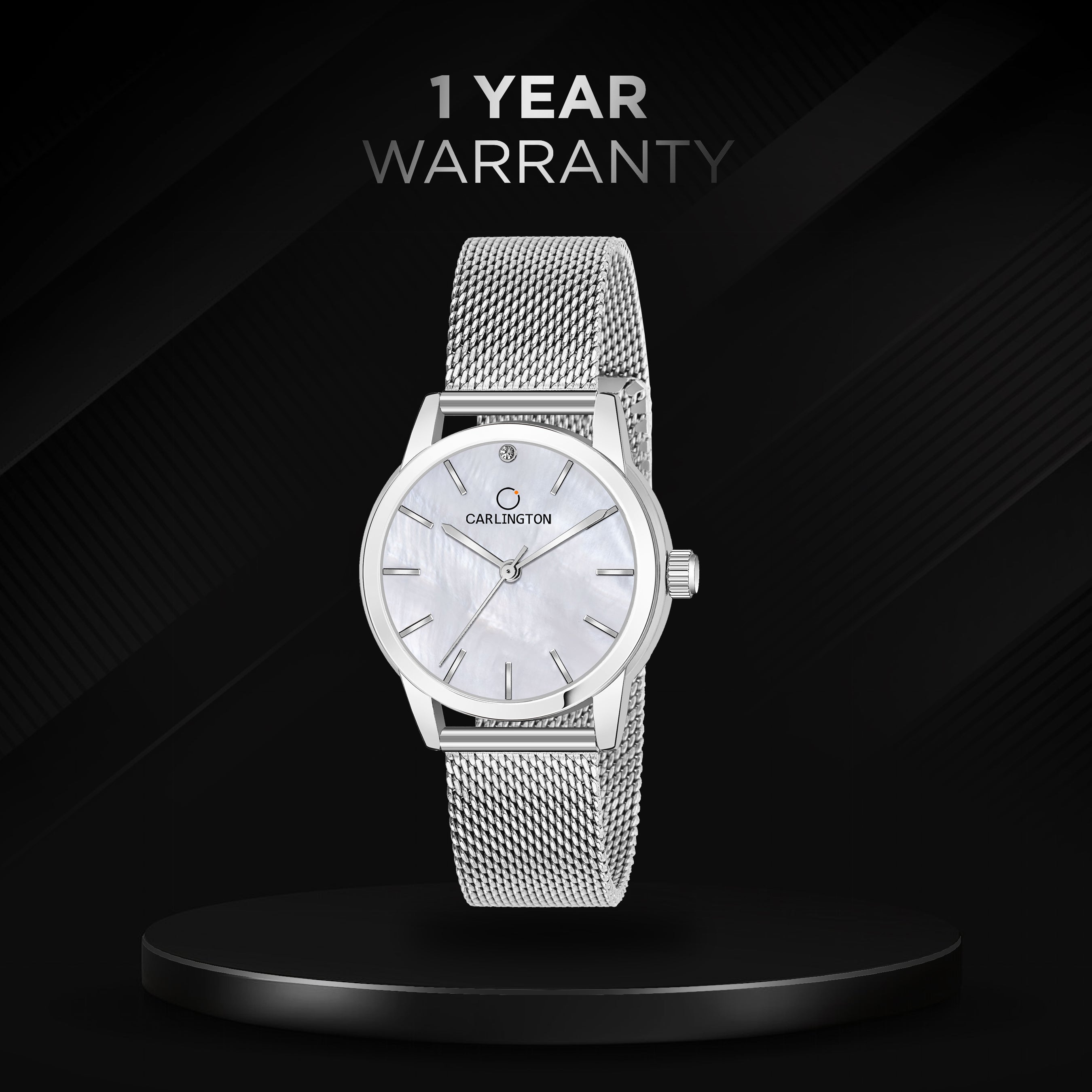Carlington elite analog ladies watch CT 2010 silver