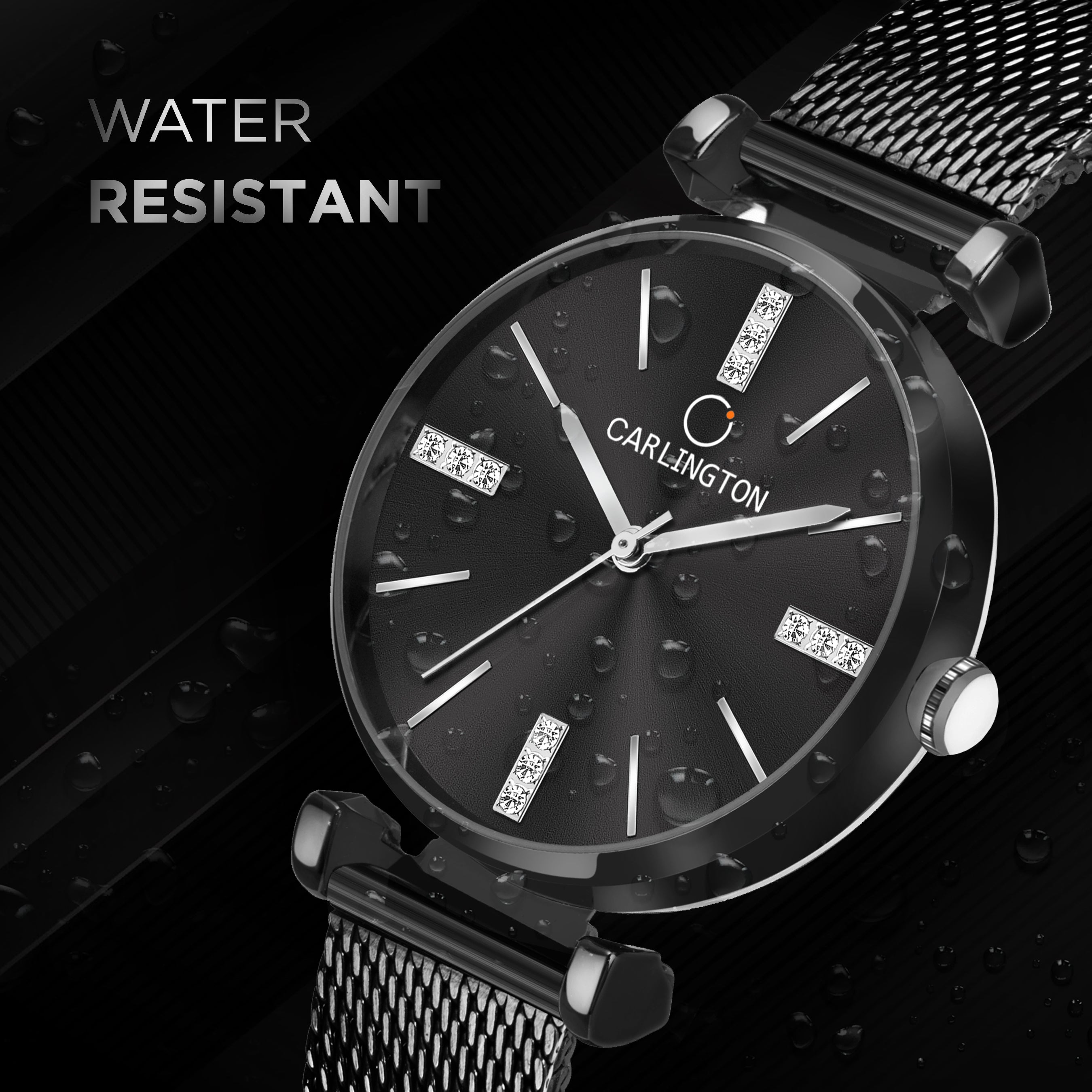 Carlington Elite Ladies Self Adjustable Mesh Strap Water Resistant Analog Watch - For Women CT2011