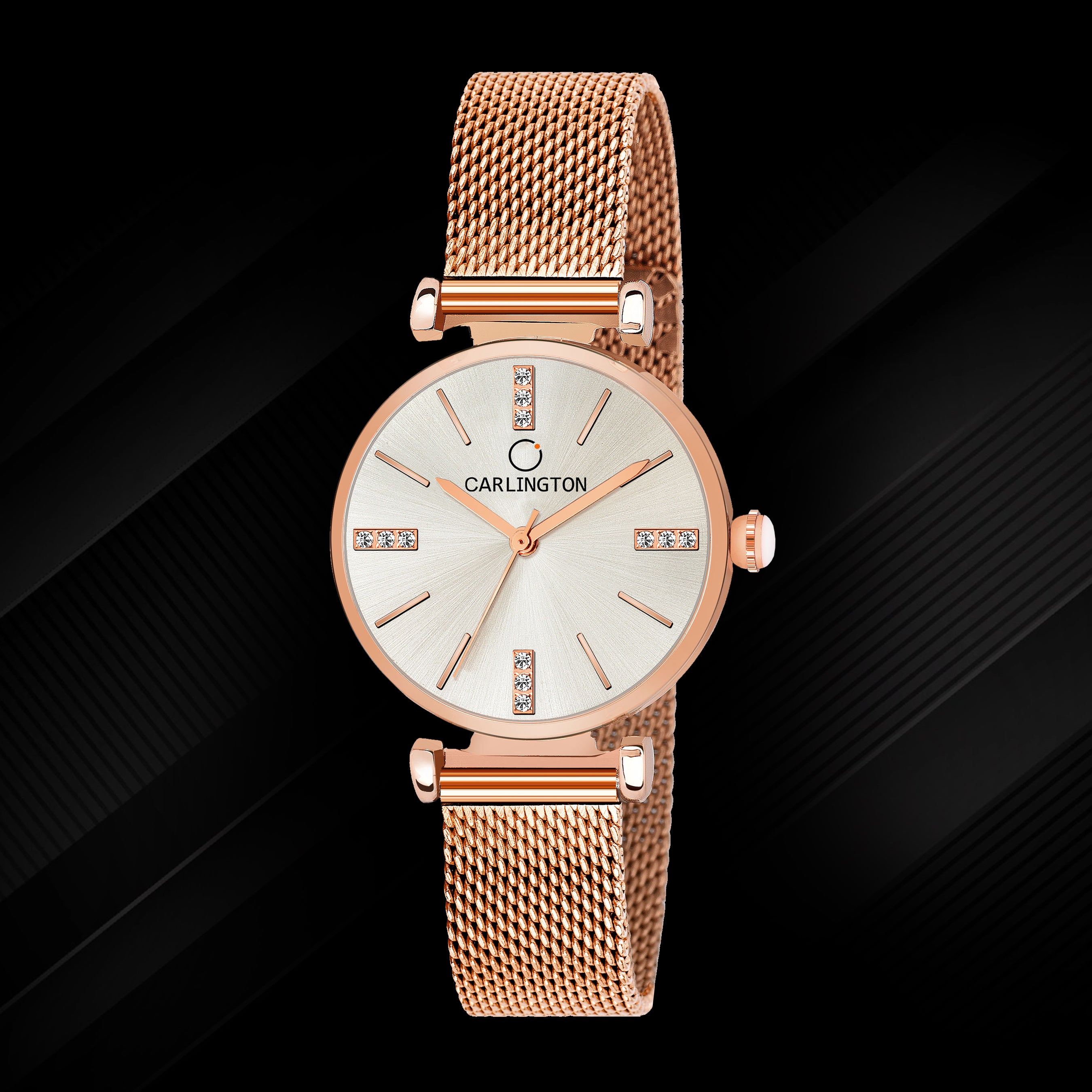 Carlington Elite Ladies Self Adjustable Mesh Strap Water Resistant Analog Watch - For Women CT2011