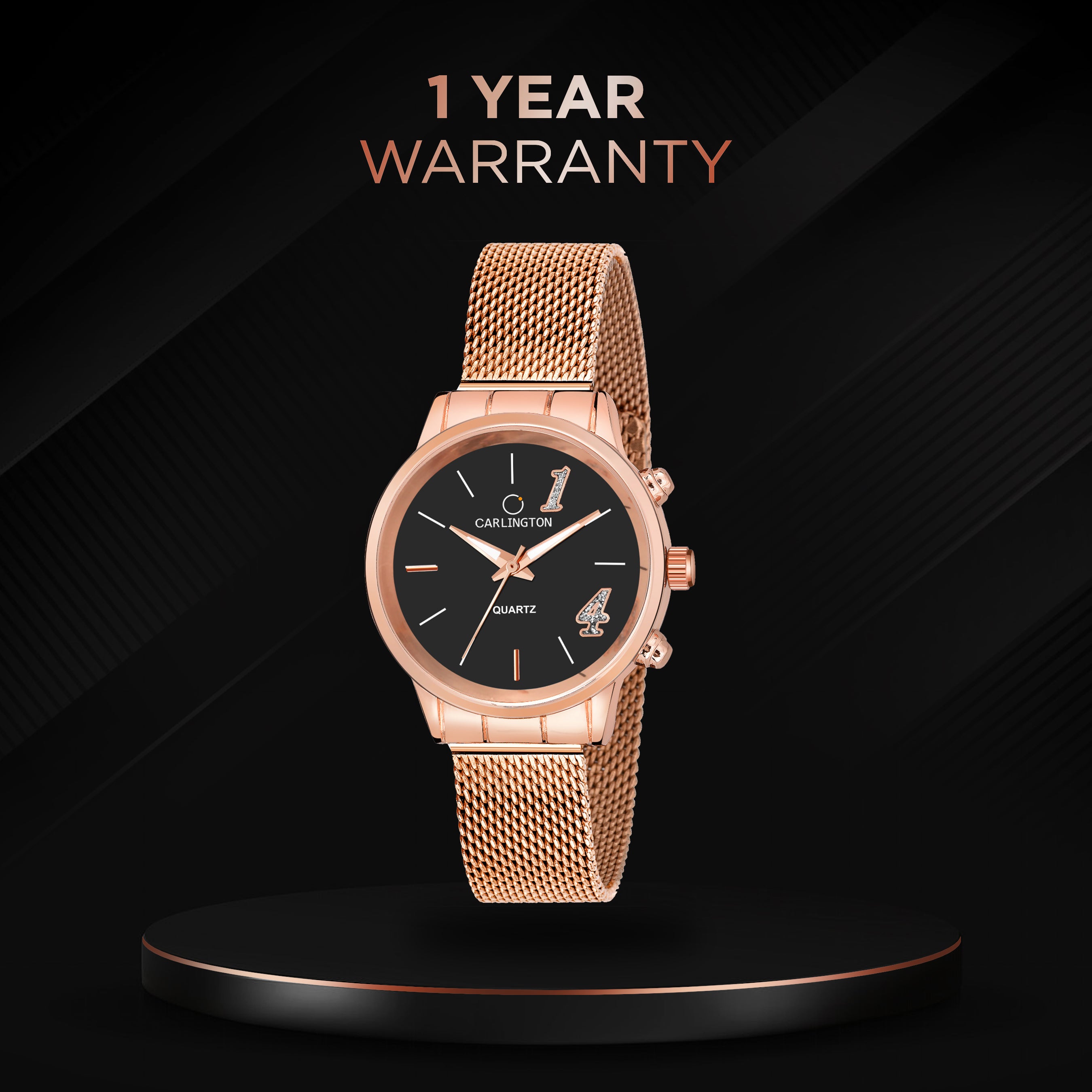 Carlington Elite Ladies Self Adjustable Mesh Strap Water Resistant Analog Watch - For Women CT2012