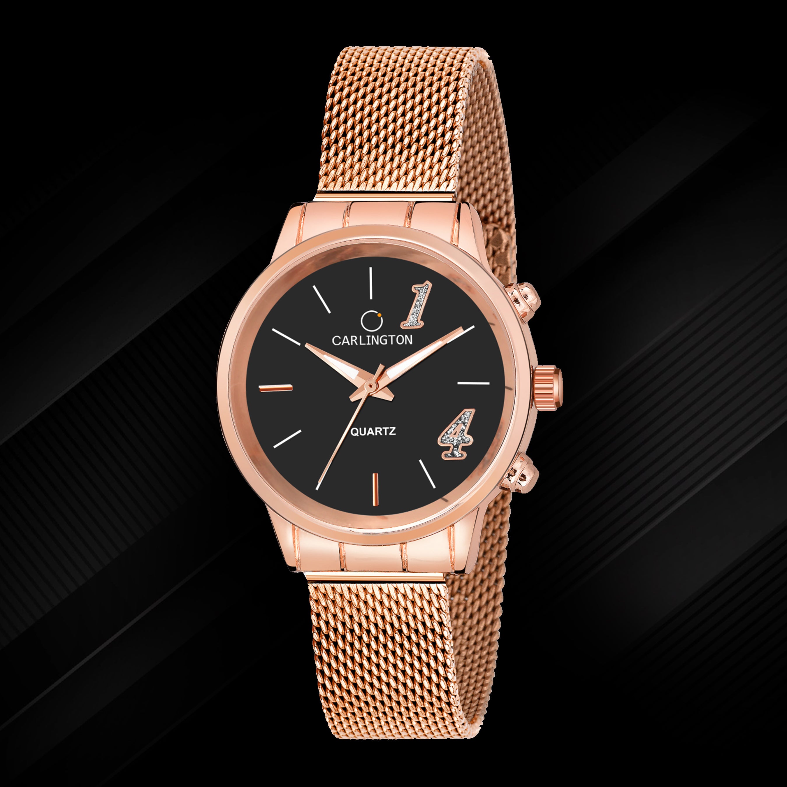 Carlington Elite Ladies Self Adjustable Mesh Strap Water Resistant Analog Watch - For Women CT2012