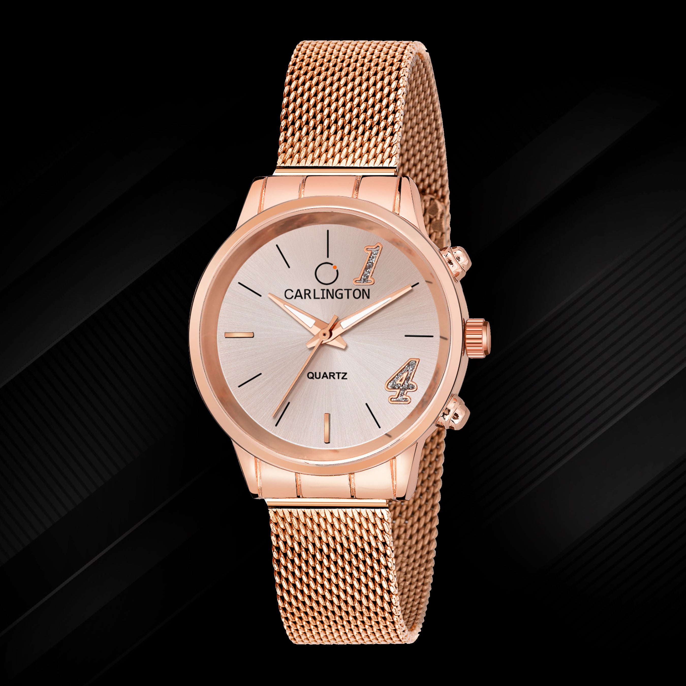 Carlington Elite Ladies Self Adjustable Mesh Strap Water Resistant Analog Watch - For Women CT2012