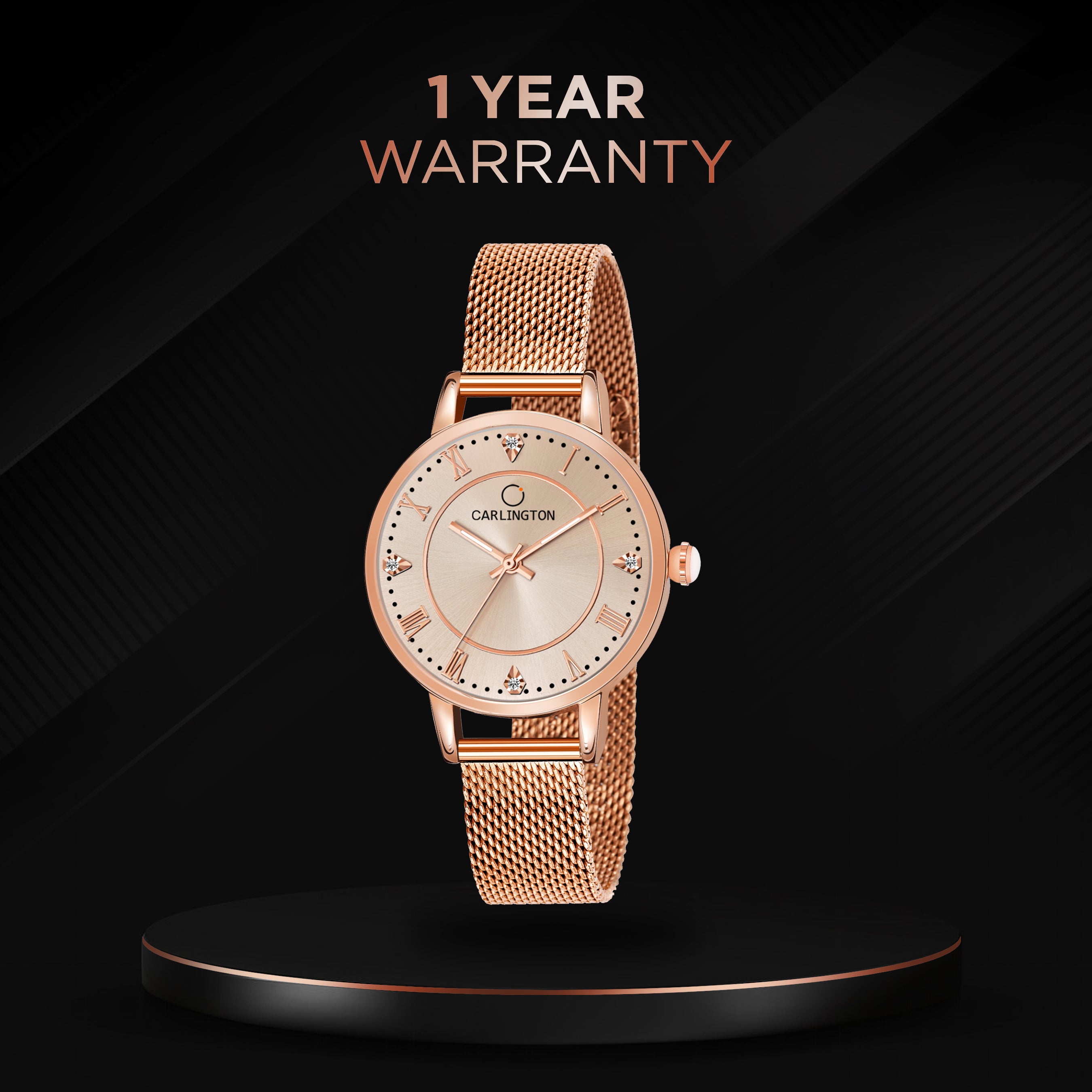 Carlington Elite Ladies Self Adjustable Mesh Strap Water Resistant Analog Watch - For Women CT2013