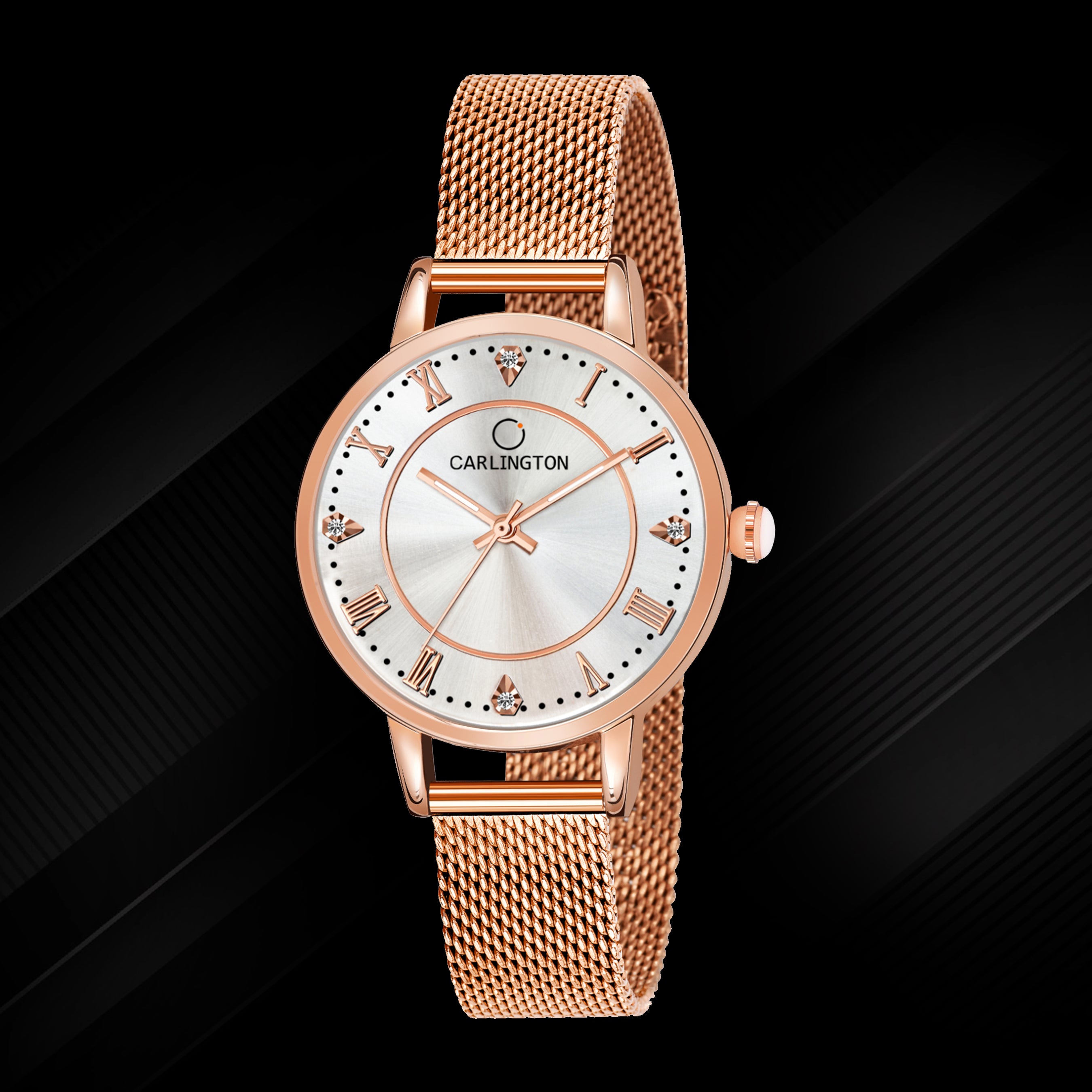 Carlington Elite Ladies Self Adjustable Mesh Strap Water Resistant Analog Watch - For Women CT2013