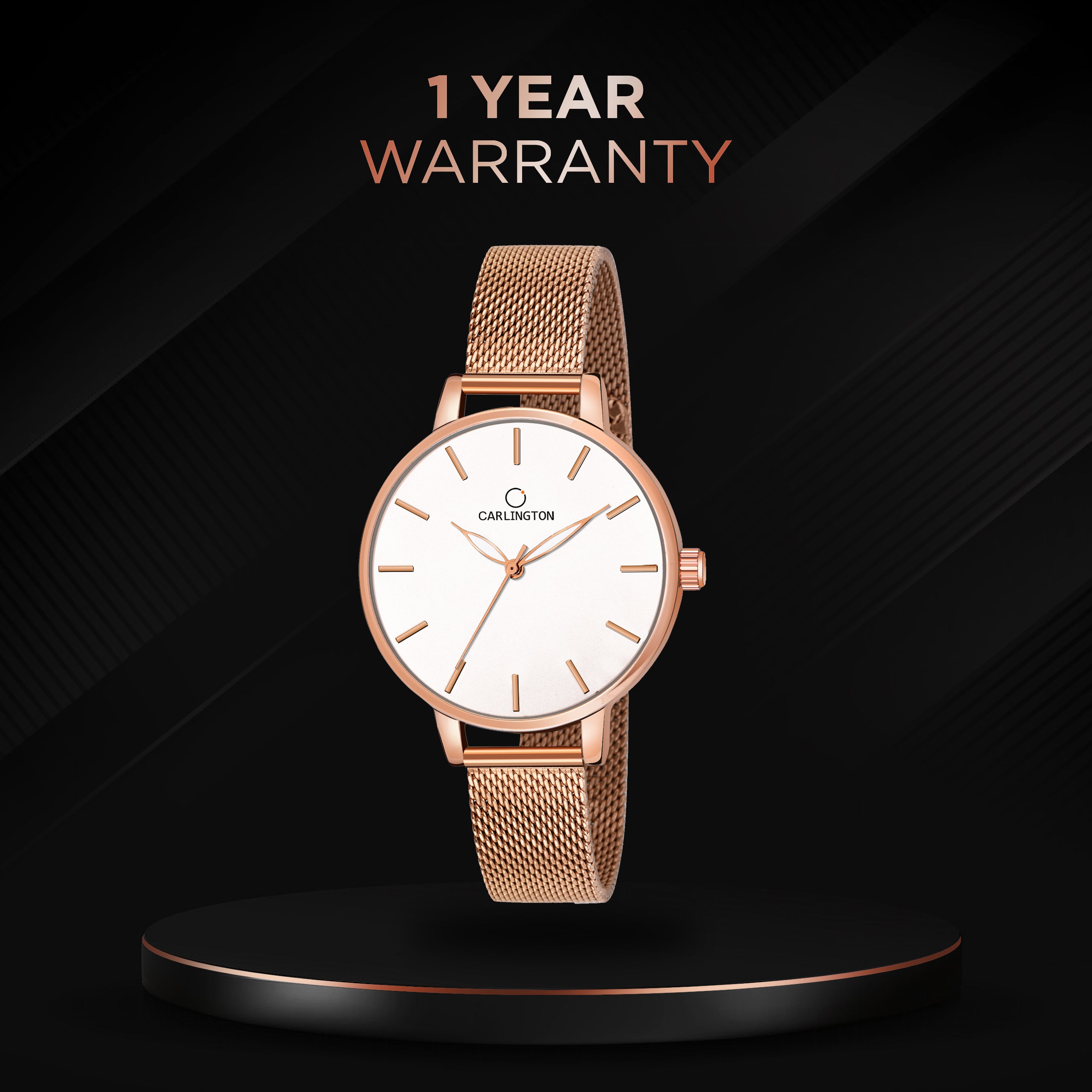 Carlington Elite Ladies Self Adjustable Mesh Strap Water Resistant Analog Watch - For Women CT2014