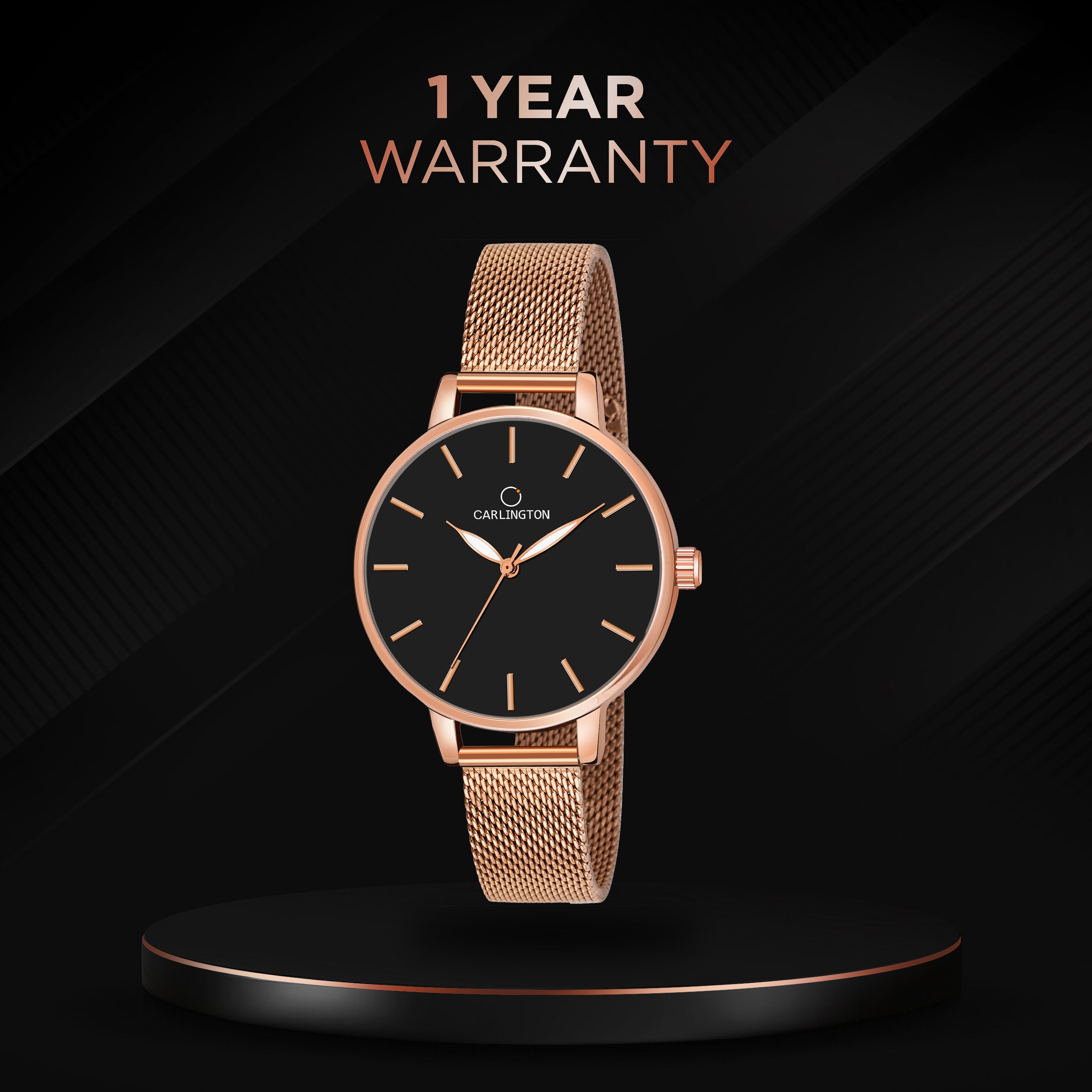 Carlington Elite Ladies Self Adjustable Mesh Strap Water Resistant Analog Watch - For Women CT2014