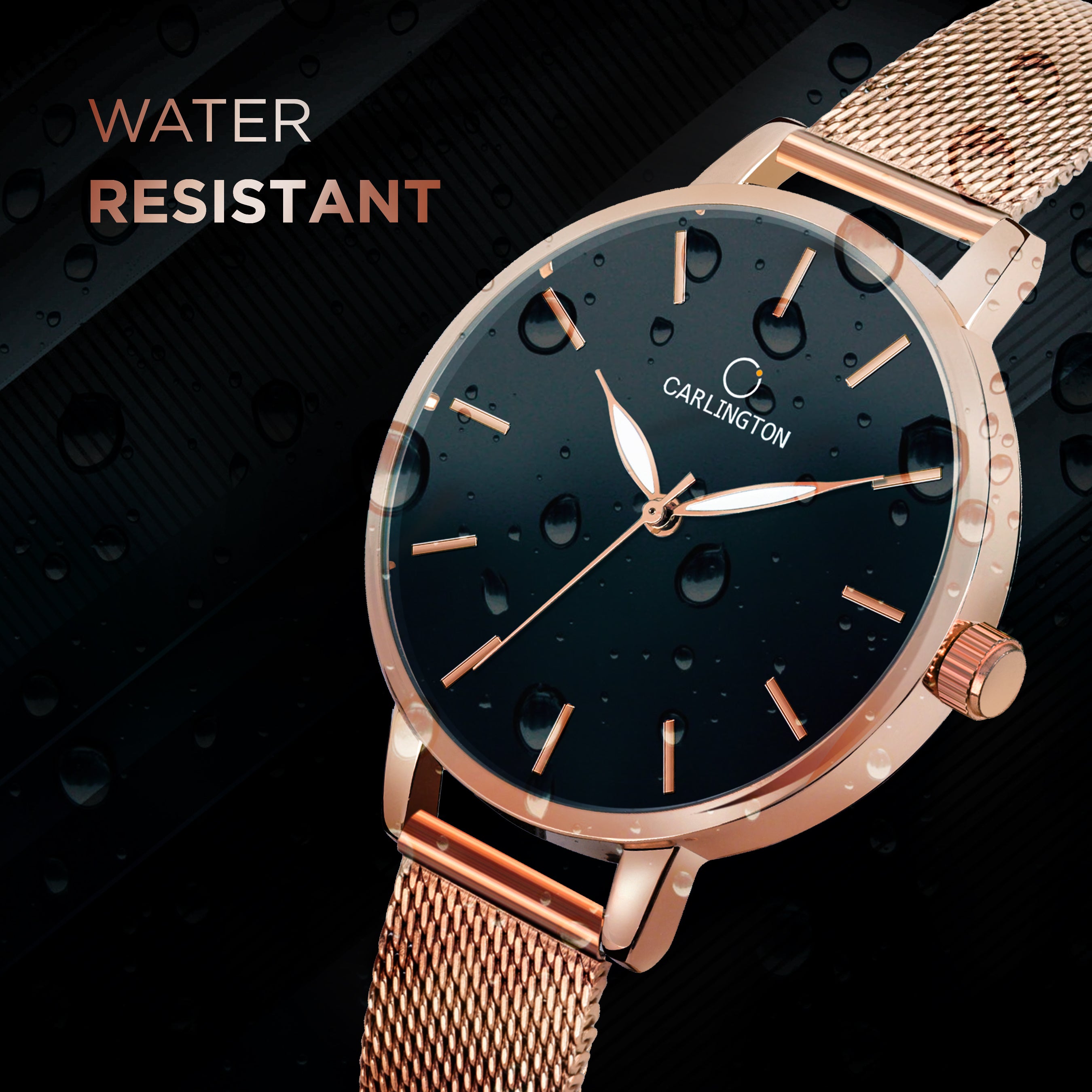 Carlington Elite Ladies Self Adjustable Mesh Strap Water Resistant Analog Watch - For Women CT2014