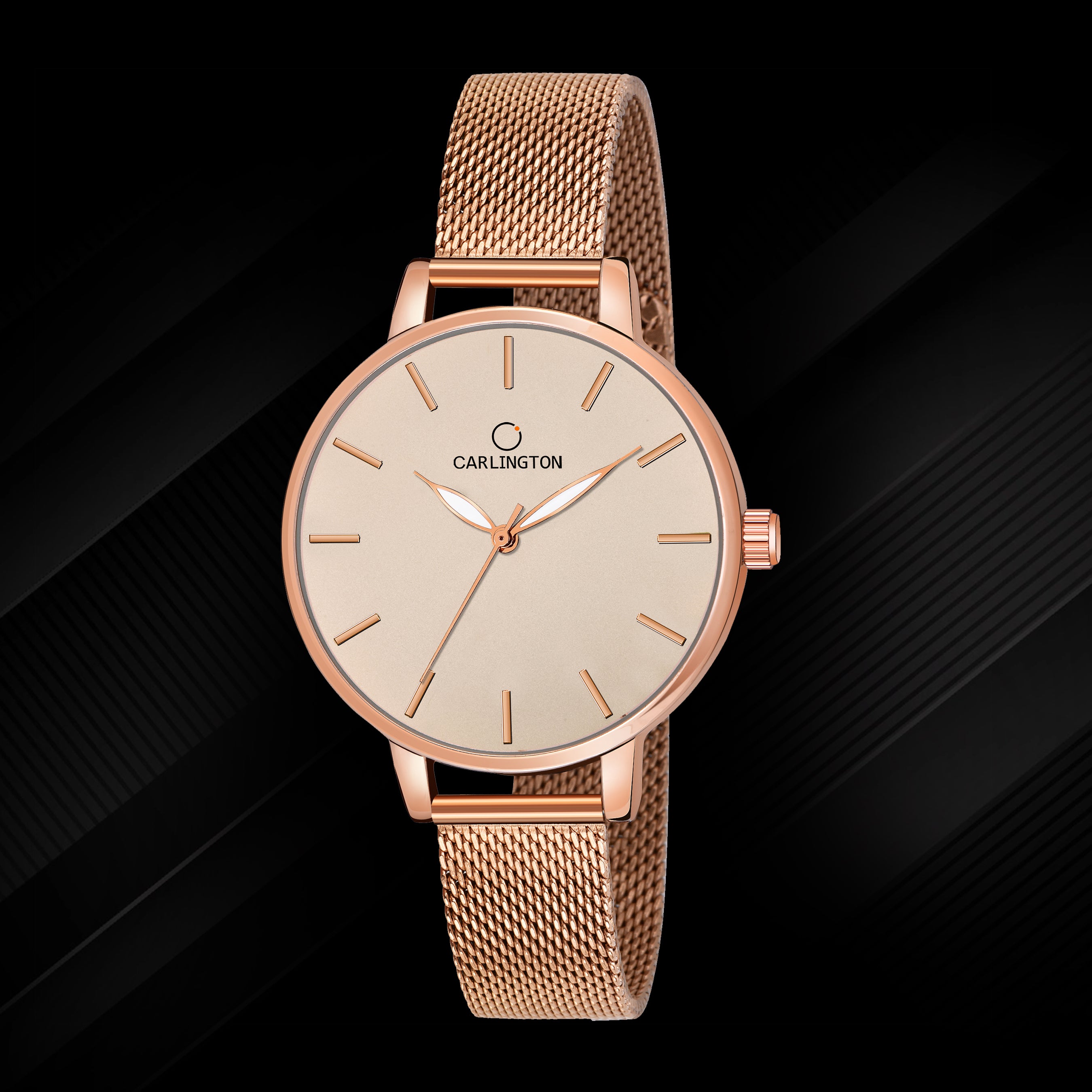 Carlington Elite Ladies Self Adjustable Mesh Strap Water Resistant Analog Watch - For Women CT2014