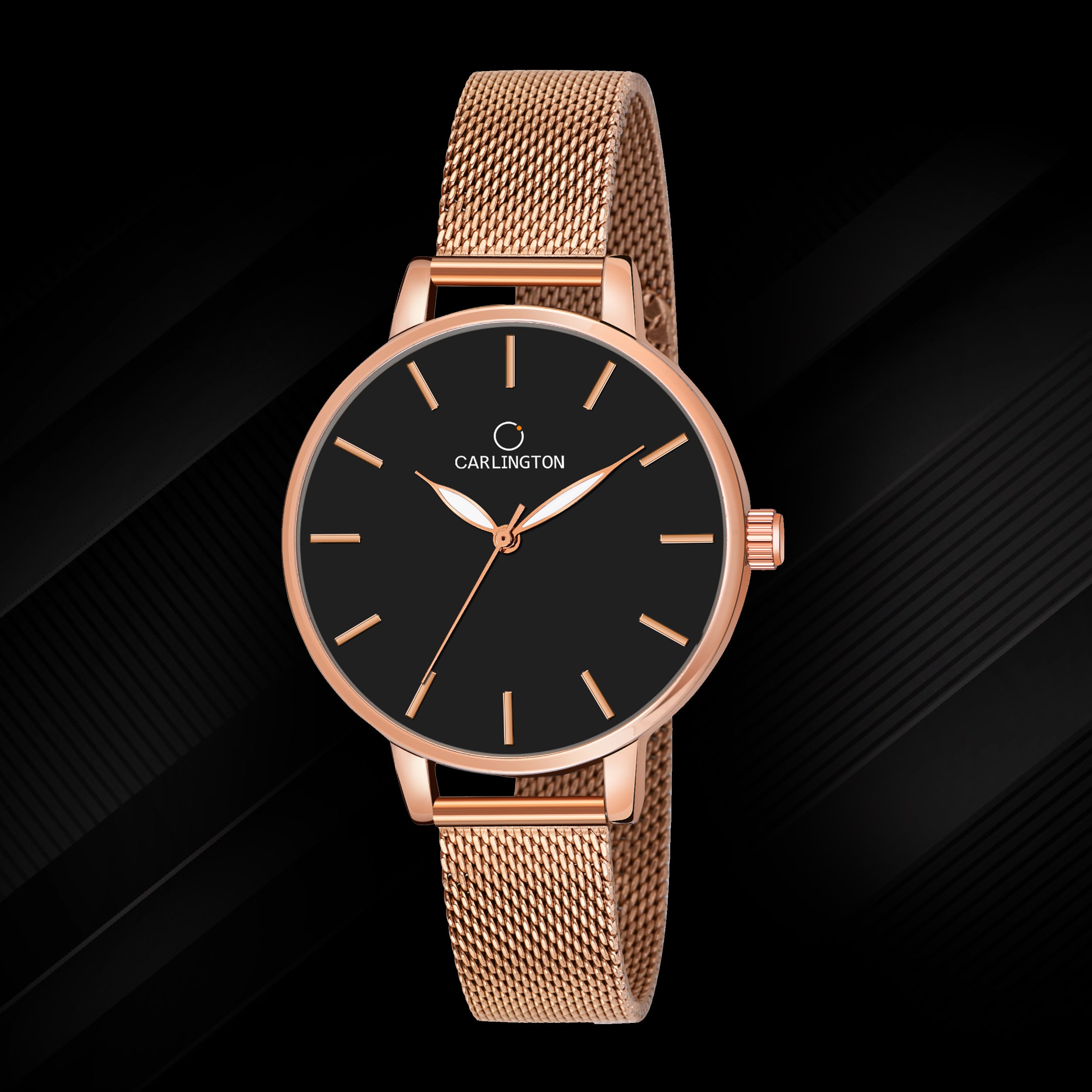 Carlington Elite Ladies Self Adjustable Mesh Strap Water Resistant Analog Watch - For Women CT2014