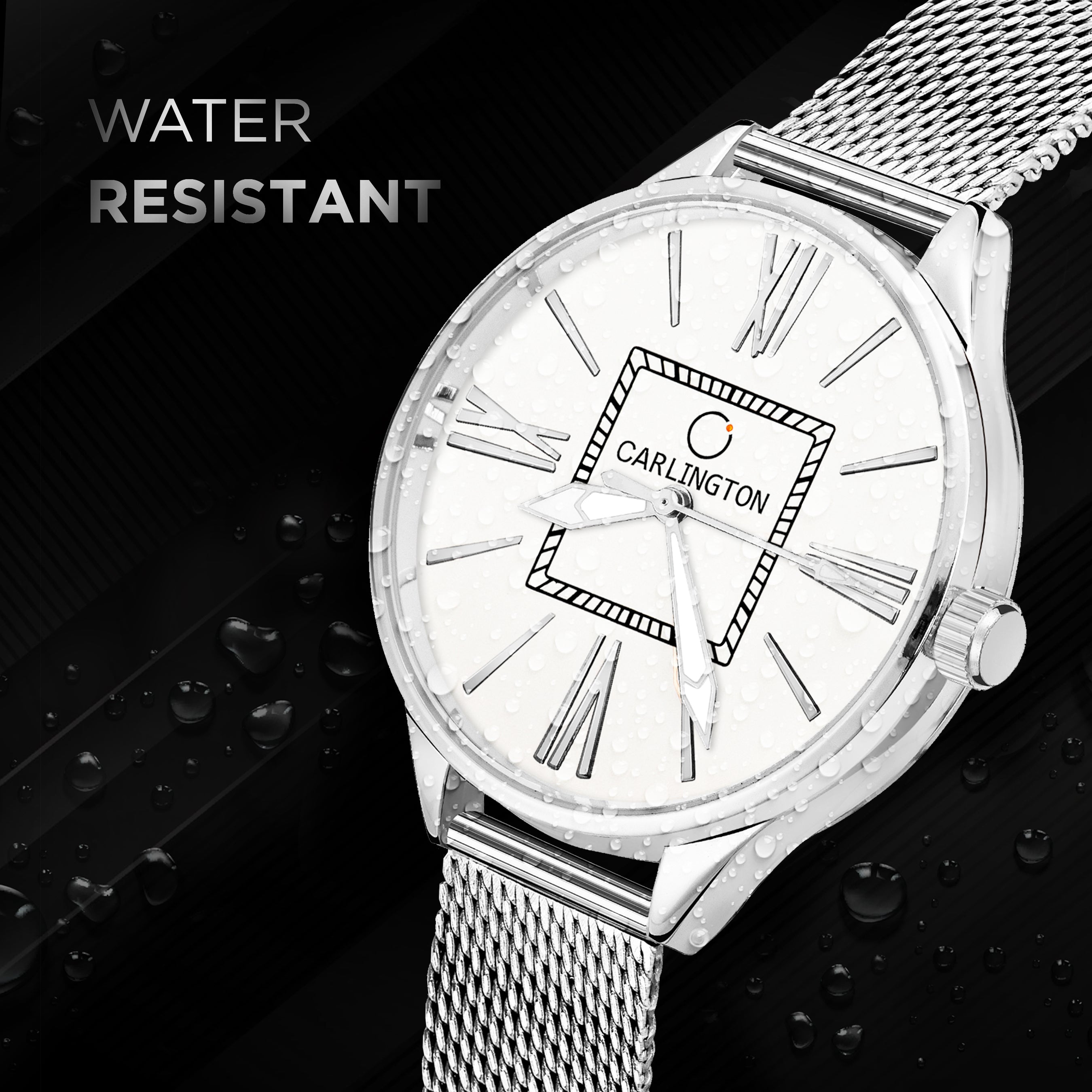 Carlington Elite Ladies Self Adjustable Mesh Strap Water Resistant Analog Watch - For Women CT2015