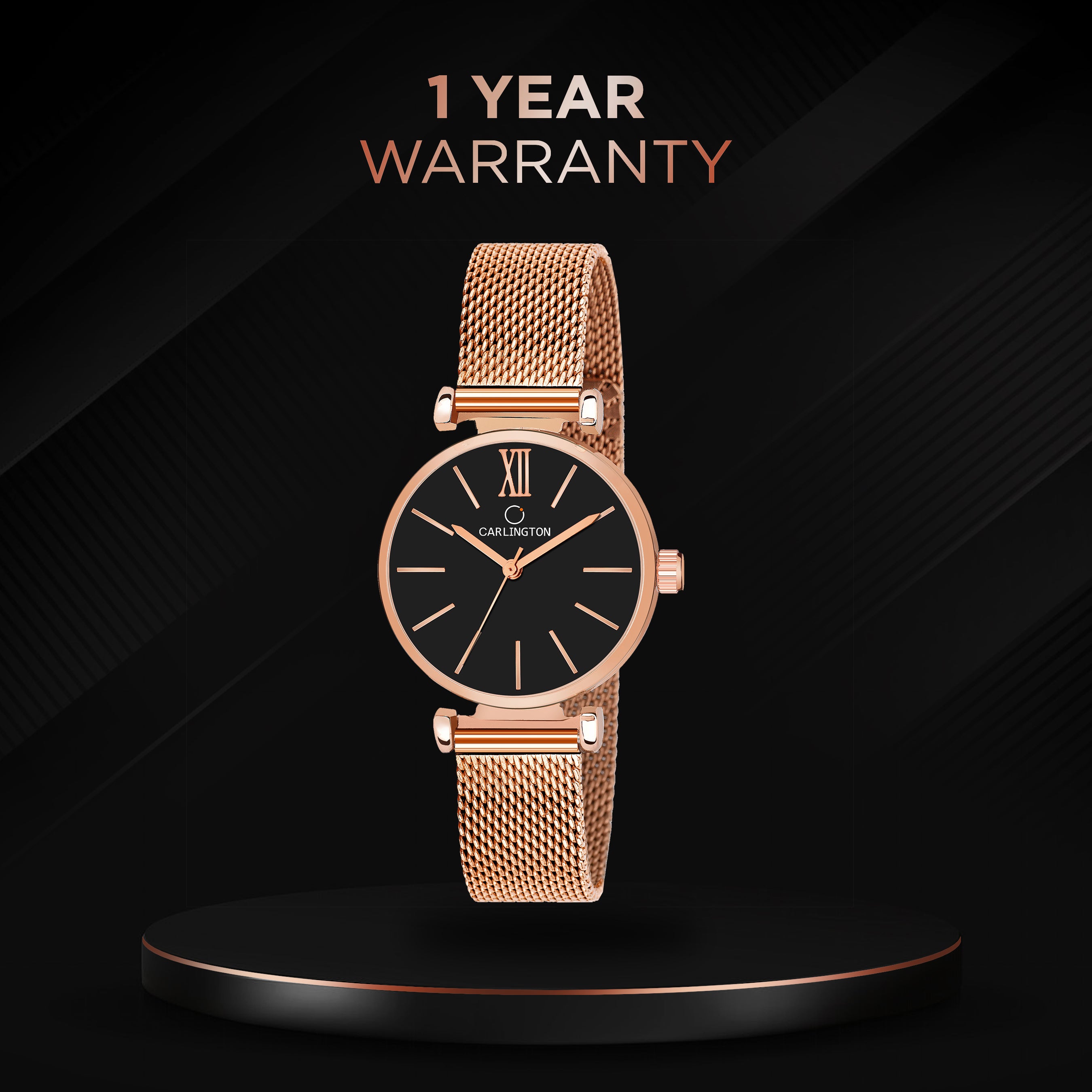 Carlington Elite Ladies Self Adjustable Mesh Strap Water Resistant Analog Watch - For Women CT2016
