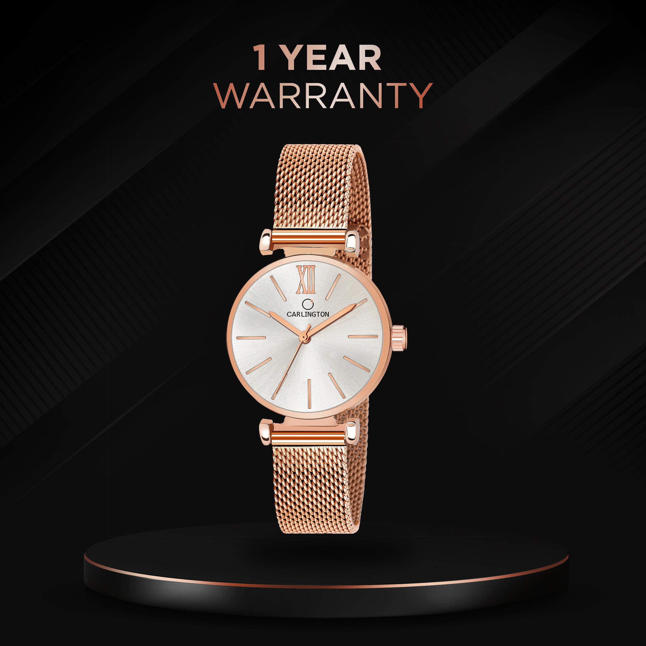 Carlington Elite Ladies Self Adjustable Mesh Strap Water Resistant Analog Watch - For Women CT2016