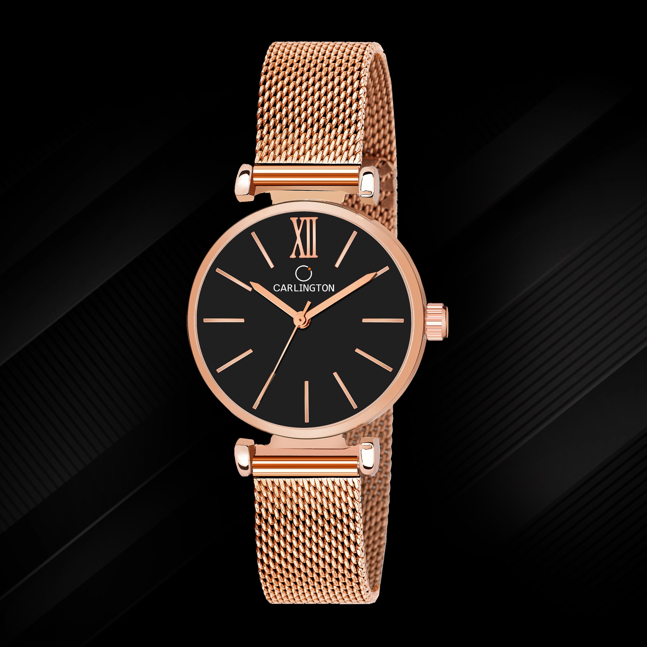 Carlington Elite Ladies Self Adjustable Mesh Strap Water Resistant Analog Watch - For Women CT2016