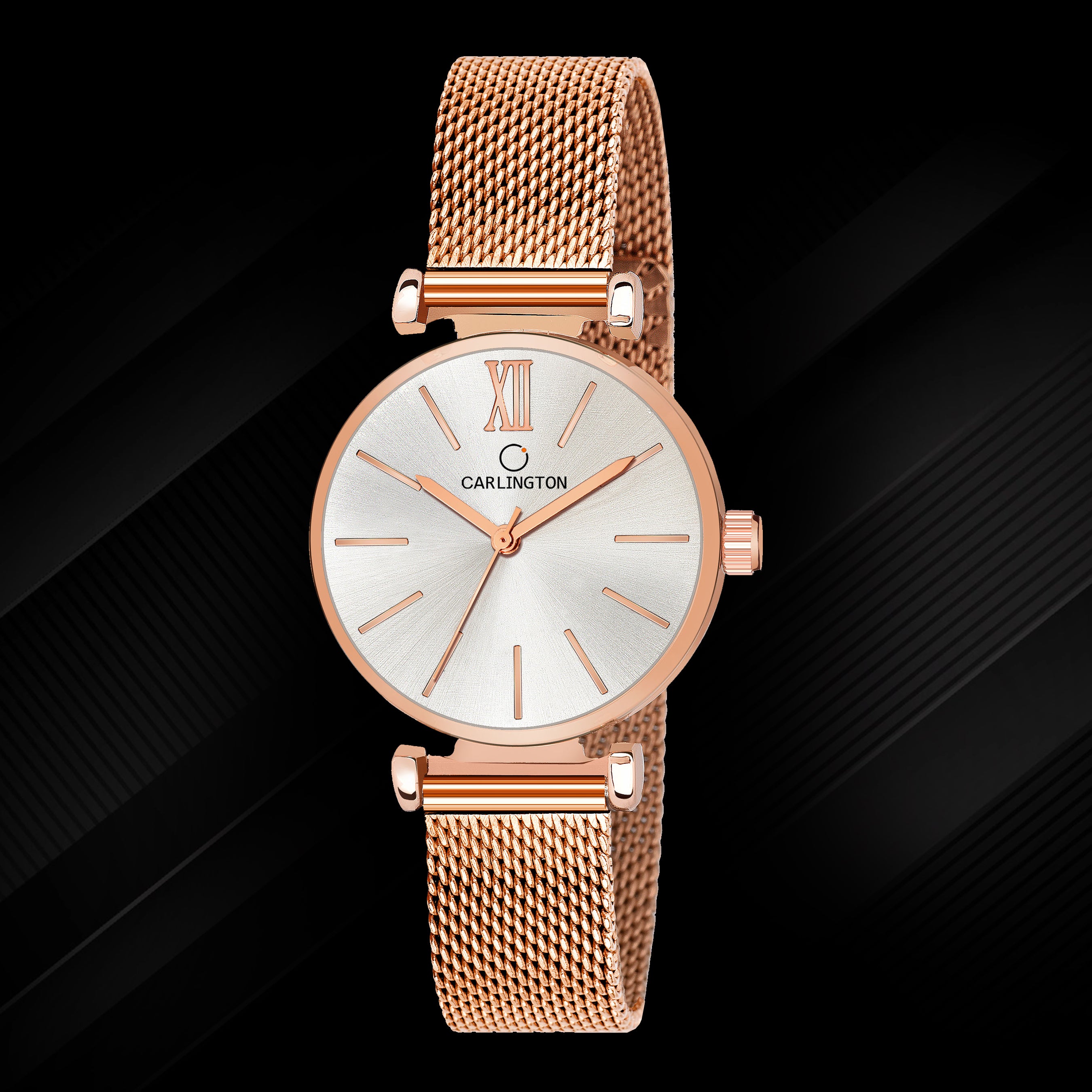 Carlington Elite Ladies Self Adjustable Mesh Strap Water Resistant Analog Watch - For Women CT2016