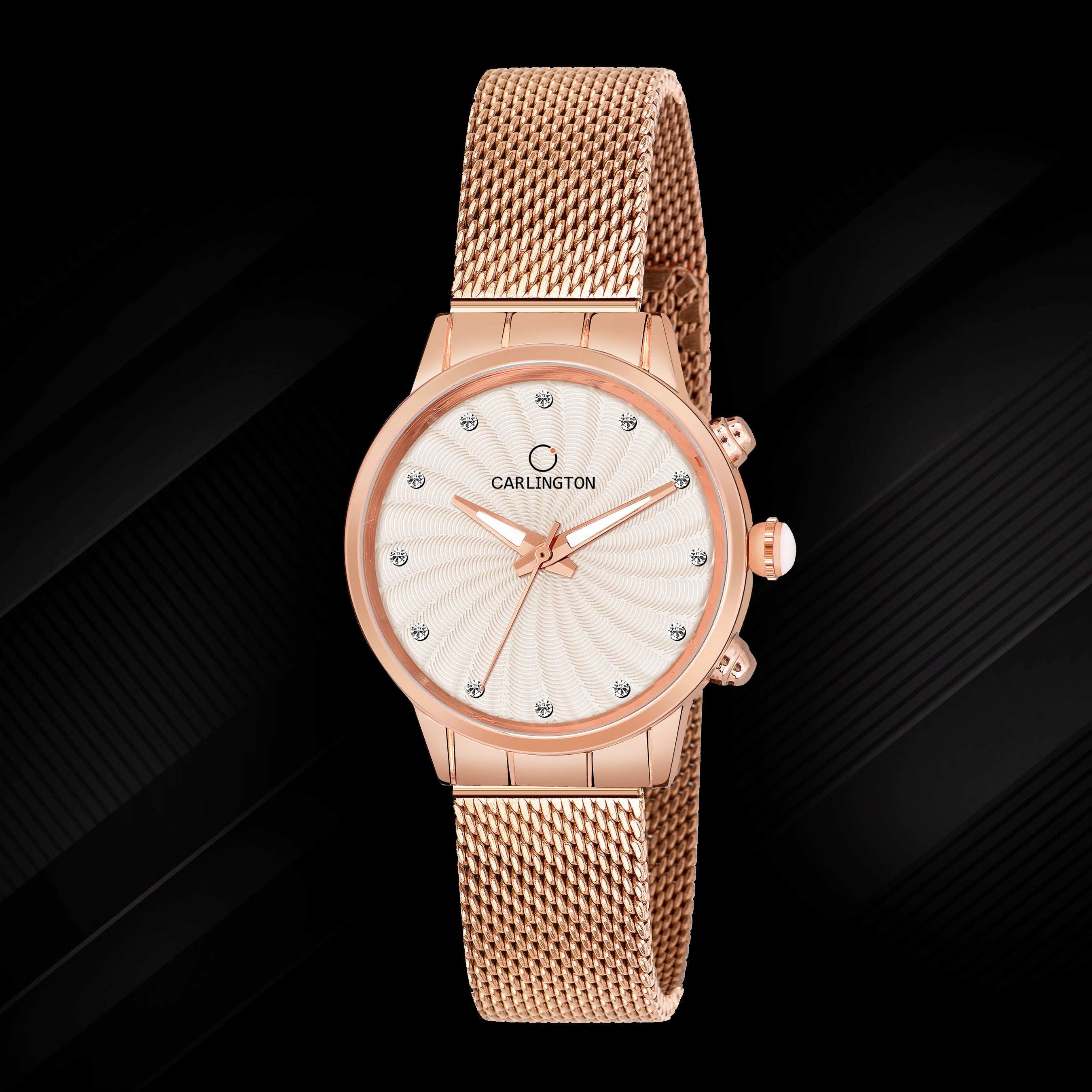 Carlington Elite Ladies Self Adjustable Mesh Strap Water Resistant Analog Watch - For Women CT2017
