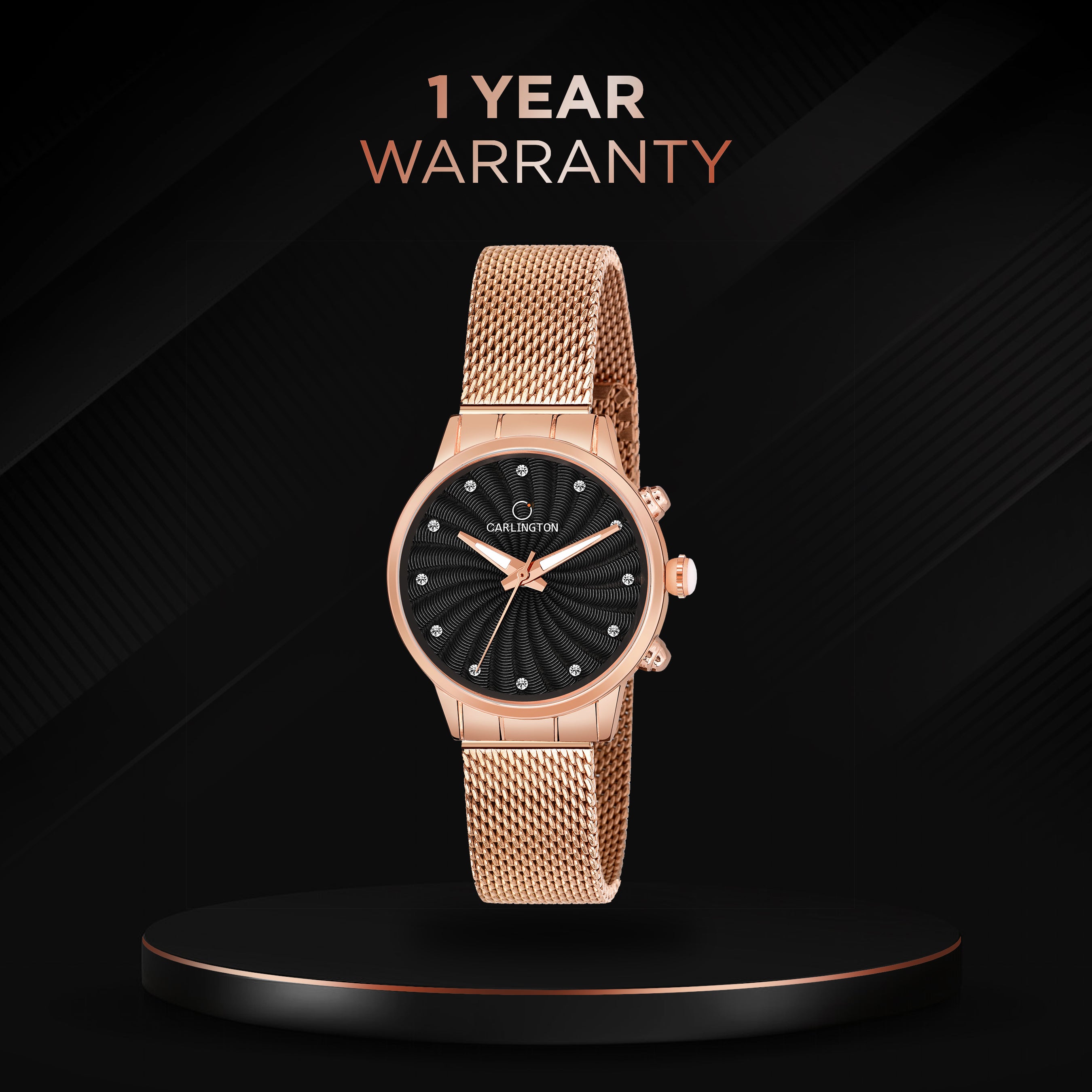 Carlington Elite Ladies Self Adjustable Mesh Strap Water Resistant Analog Watch - For Women CT2017